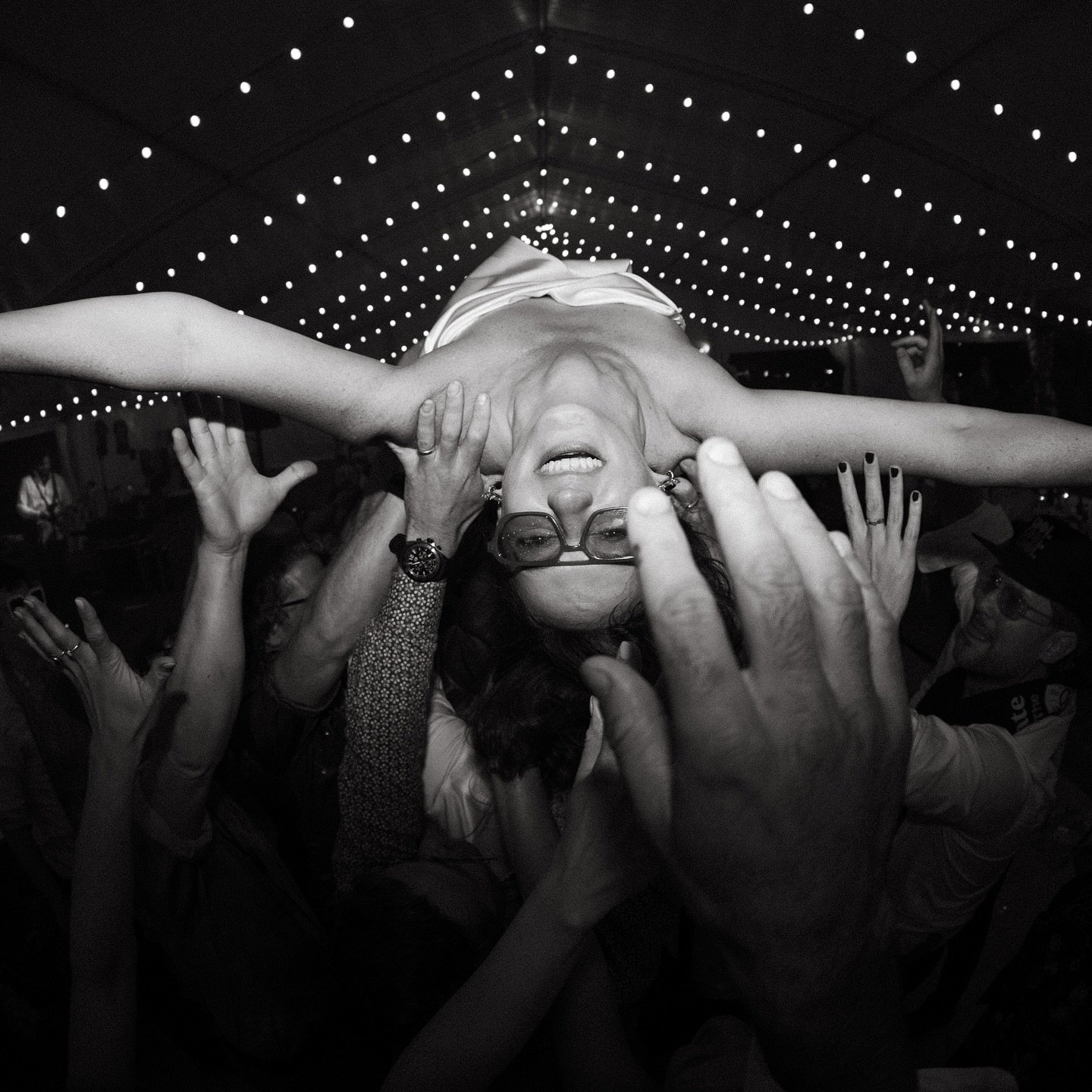 bride crowd surfing