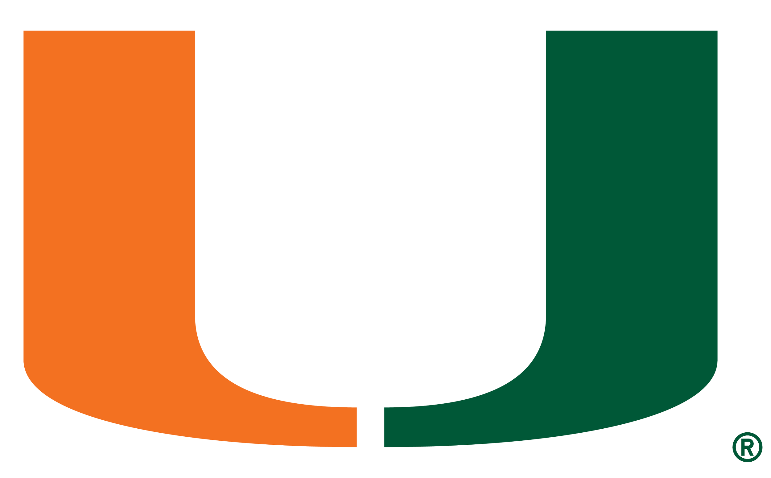 U-shaped logo with orange on the left, white in the middle, and green on the right, featuring a small registered trademark symbol in the bottom right corner.