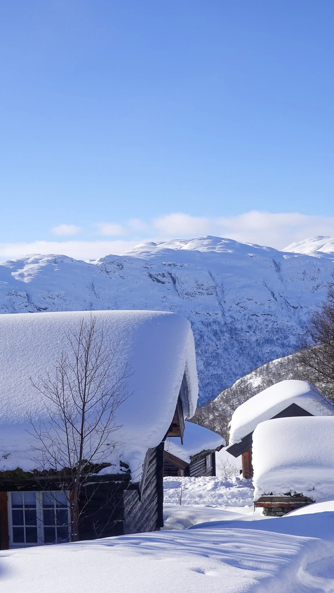Harahorn the view over snowfilled mountains