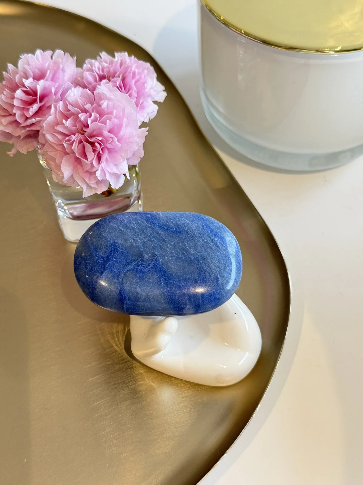 Dumortierite Flat Palm Stone