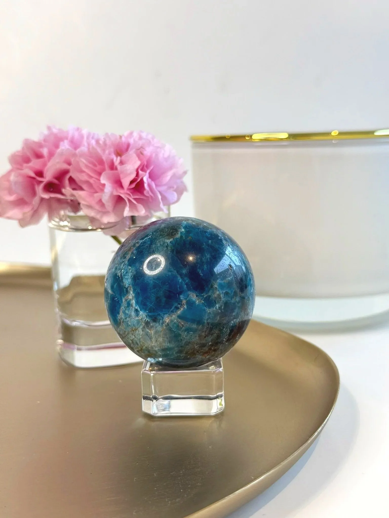 Blue Apatite Sphere