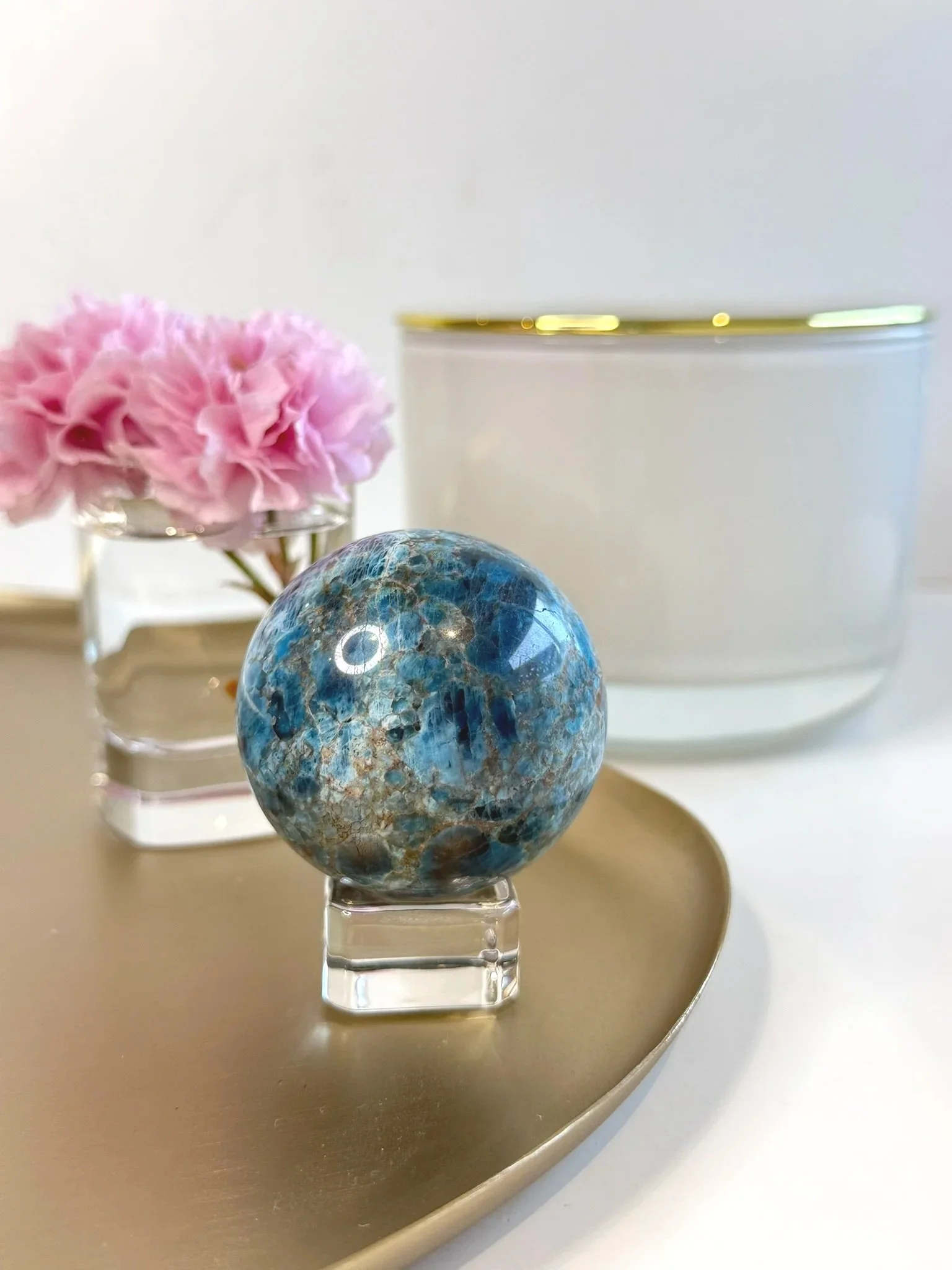 Blue Apatite Sphere