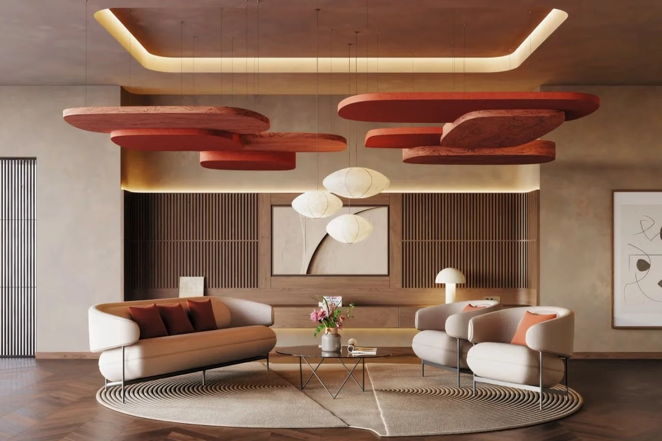 Clouds of Quiet ☁️✨

Turf&rsquo;s new Platter acoustic ceiling clouds are here! With rounded edges and organic geometry, shapes intersect, overlap, and gather like clouds in motion.

#turfdesign #acoustics #ceilingdesign #interiordesign #ametro