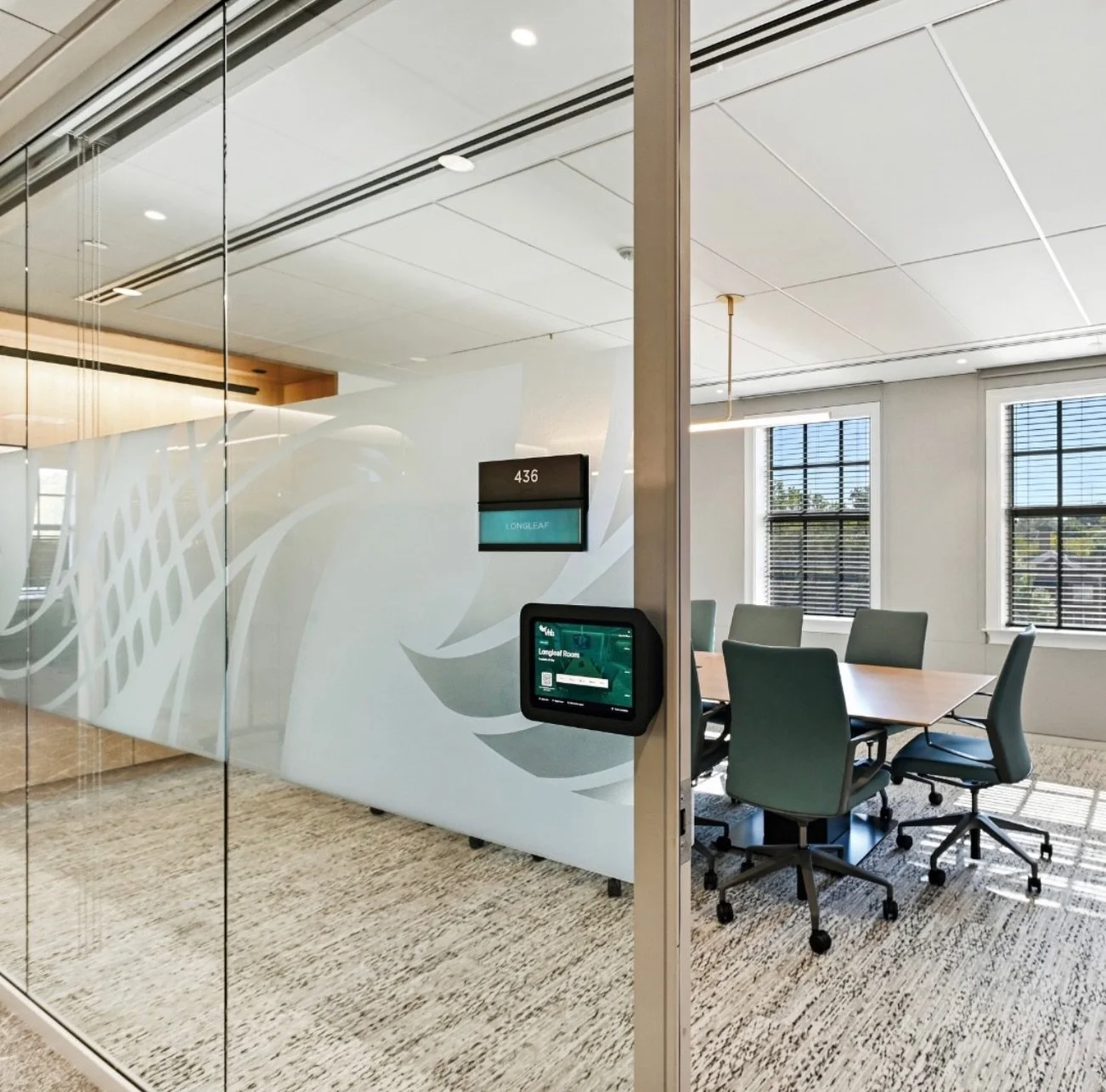 Design meets identity in a thoughtful balance 🤌🏼

Takeform&rsquo;s Amplify window film incorporates this company&rsquo;s logo as a subtle pattern &ndash; carefully placed to add visual interest, subtle privacy, and brand identity without overwhelmi