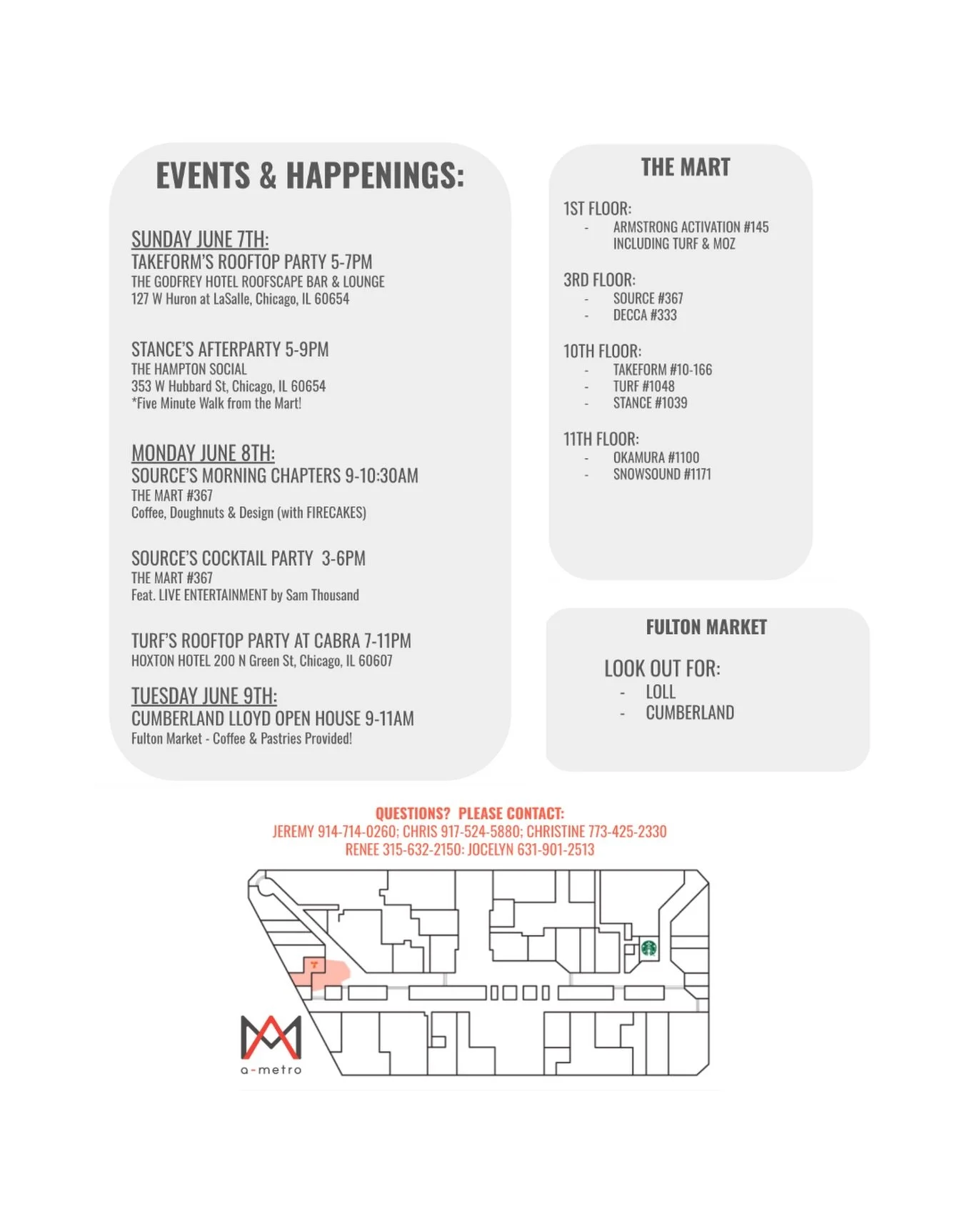 📍where to find a-metro during NeoCon + Design Days!