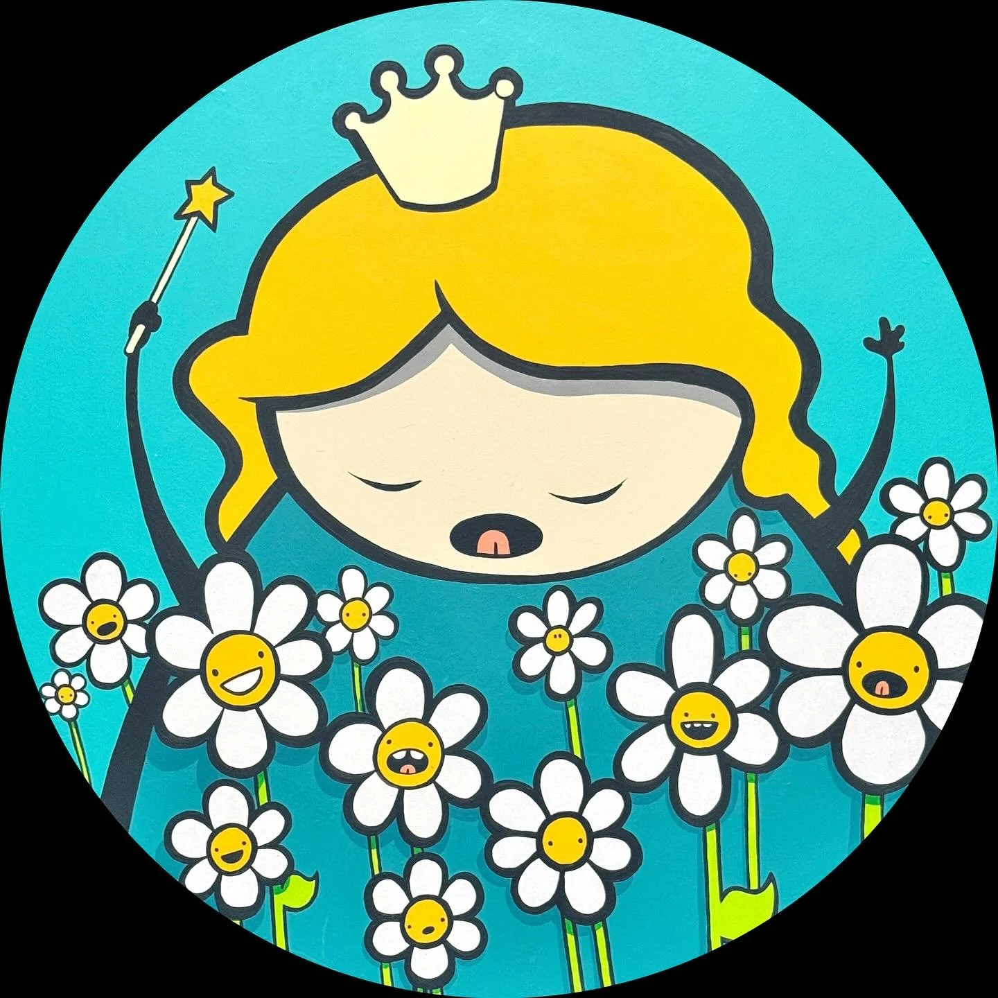 Set the Mood | latex paint on 22&rdquo; round panel | Price on request

Part of a series of 14 circle paintings created for exhibition at @934gallery from October 17 to November 15, 2025.