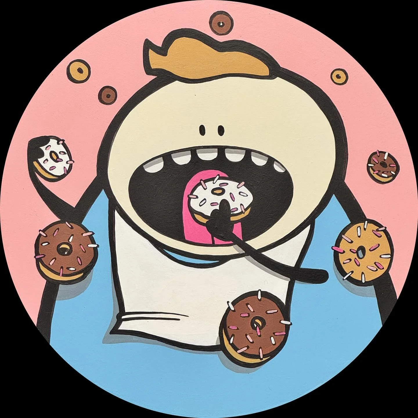 Some Kind of Routine | latex paint on 11&rdquo; round panel | Price on request

Part of a series of 14 circle paintings created for exhibition at @934gallery from October 17 to November 15, 2025.