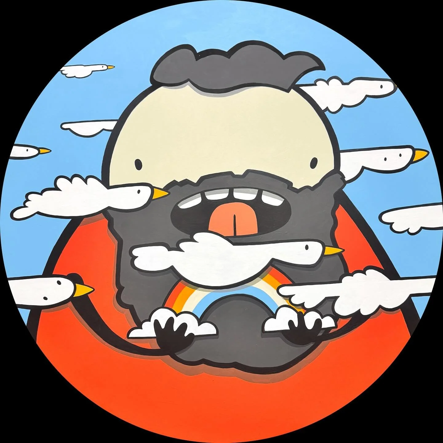 Unmindfulness | latex paint on 45&rdquo; round panel | Price on request

Part of a series of 14 circle paintings created for exhibition at @934gallery from October 17 to November 15, 2025.