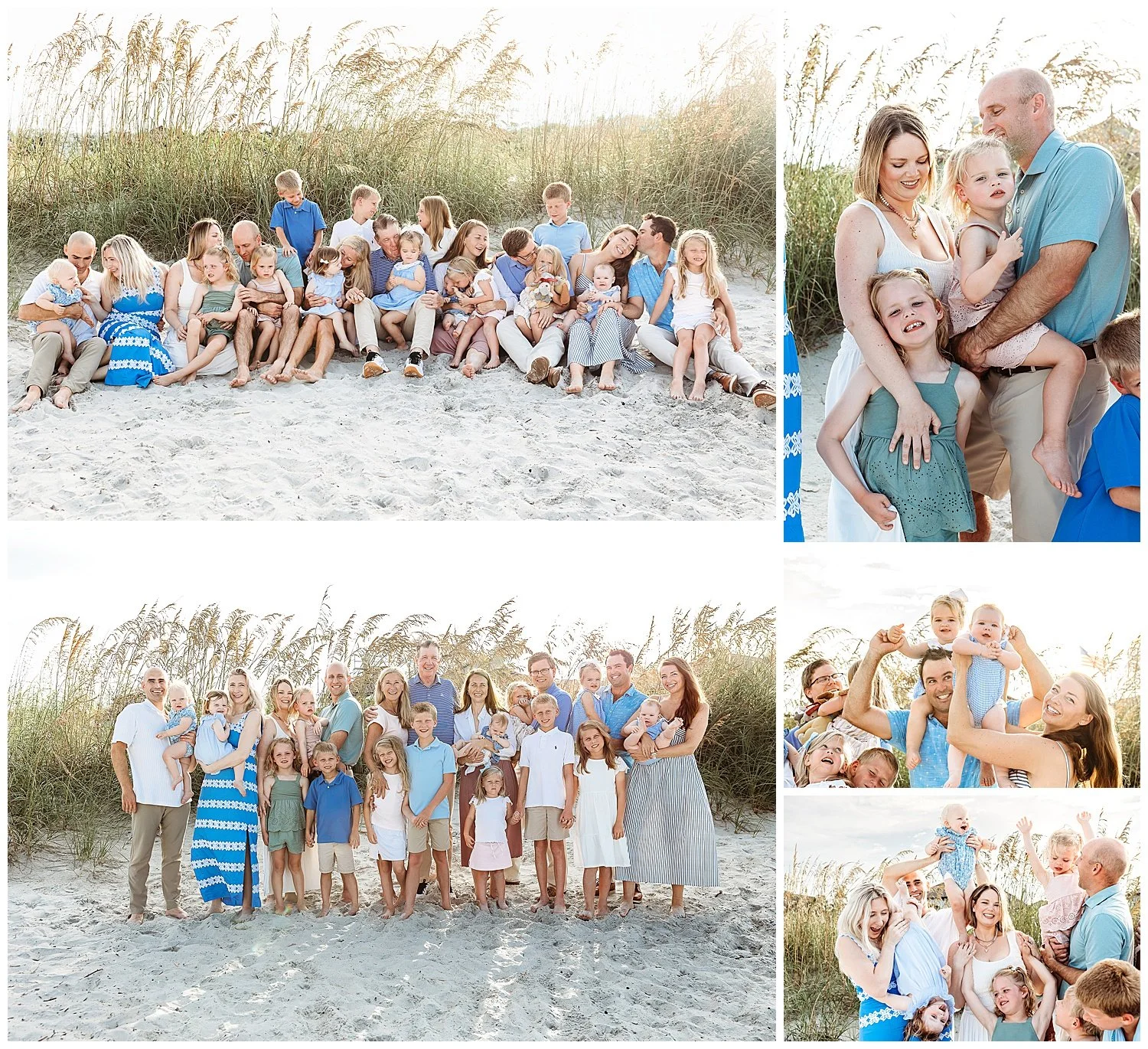 Extended family walking together on the beach in Ponte Vedra