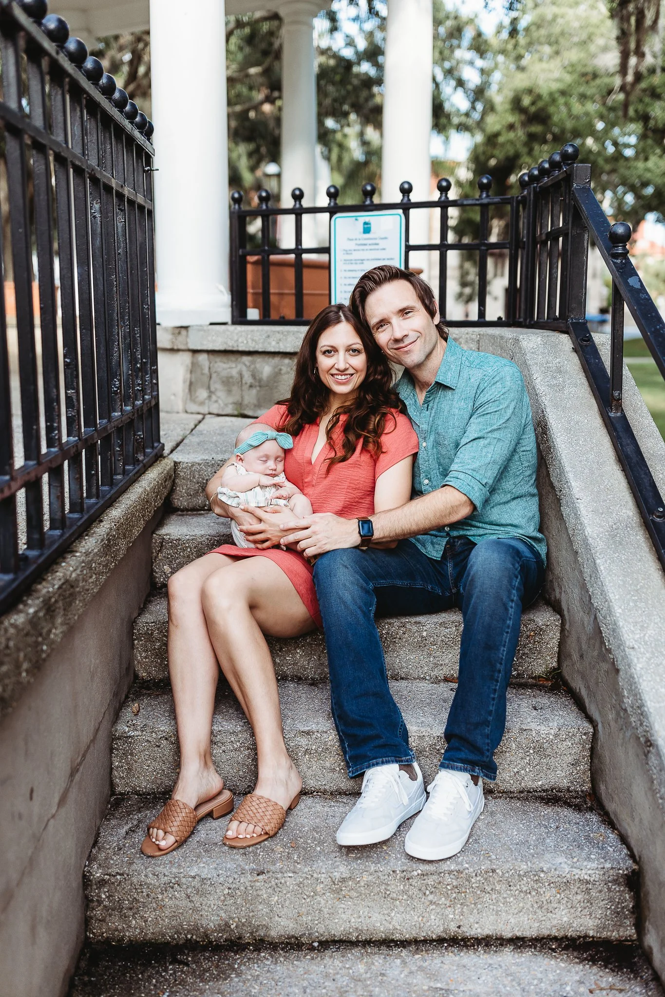 family portrait in the gazebo in historic area of st augustine