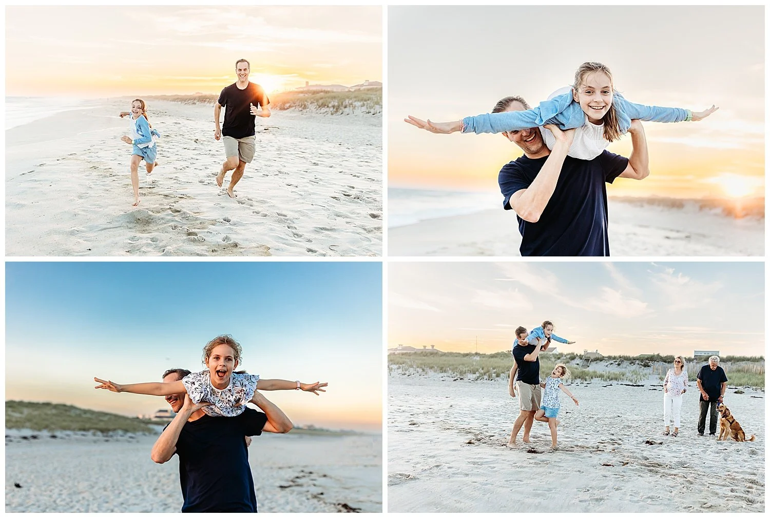 fun family photos with grandparents on the beach