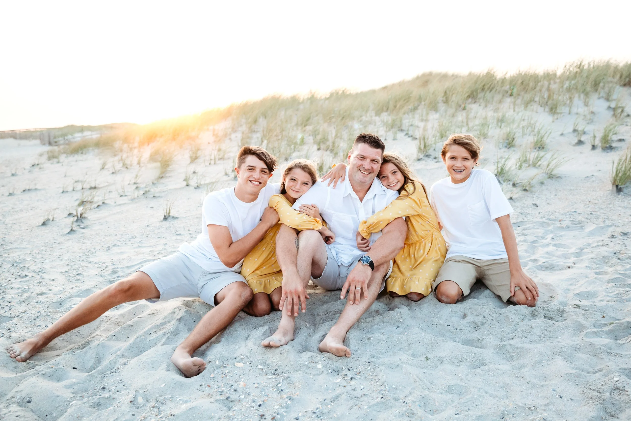 Family enjoying a sunset beach session in Ponte Vedra Beach