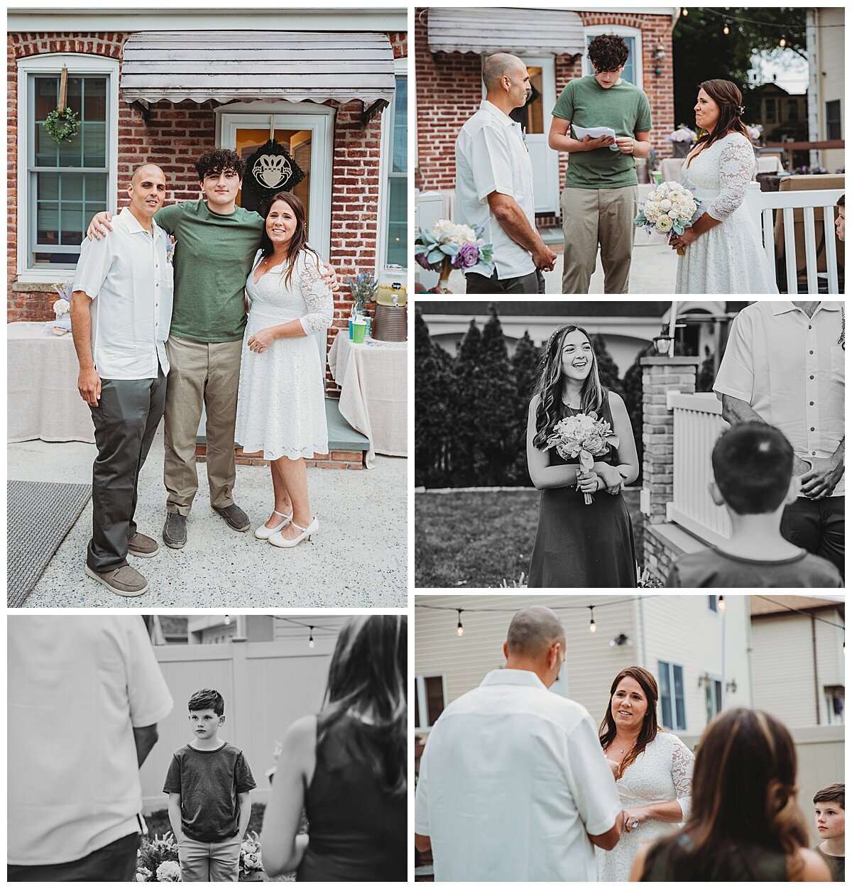 causal lifestyle portraits from a vow exchange in a yard