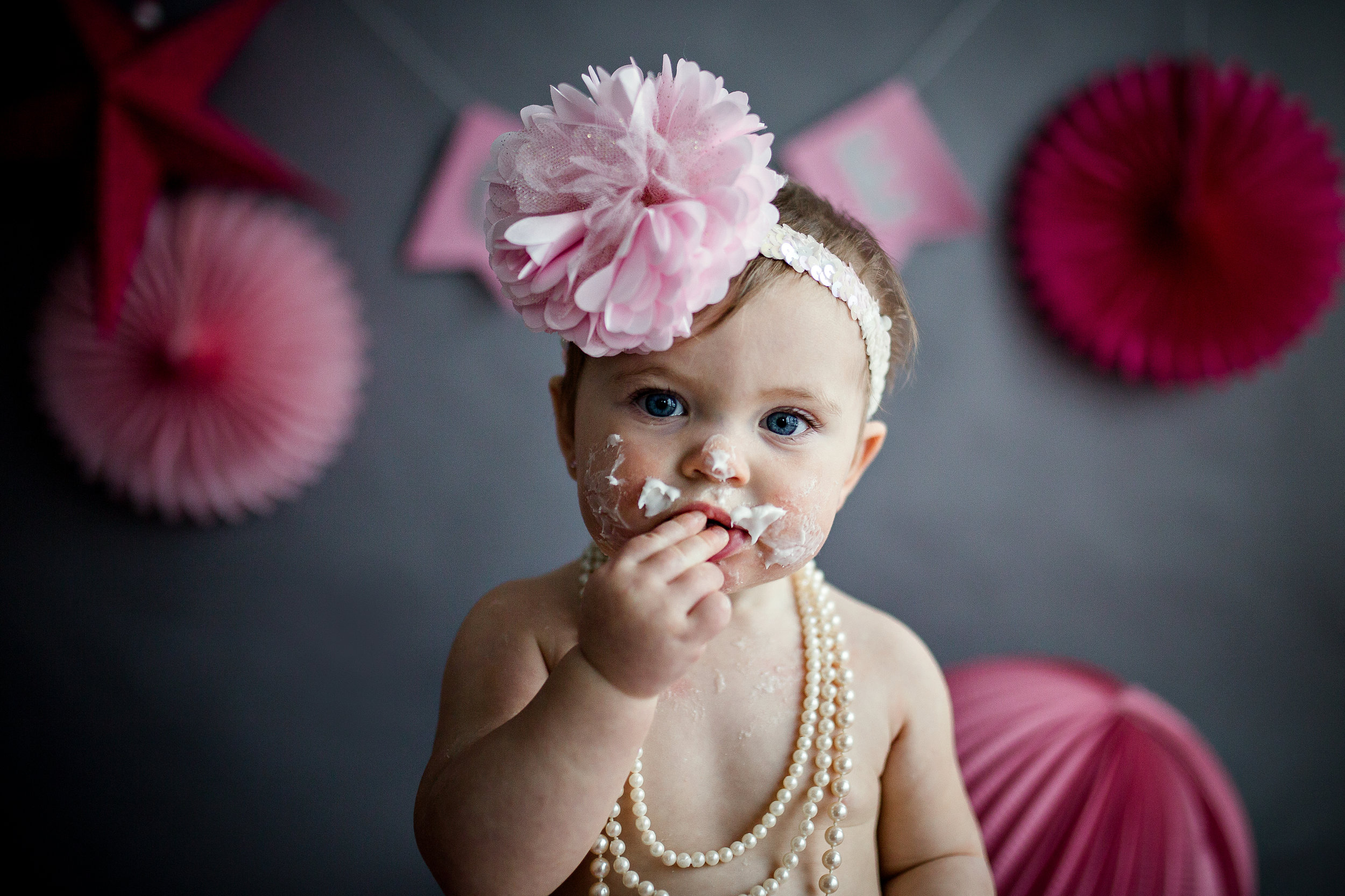 Pretty in Pink Cake Smash Session|  Long Beach, NY First Birthday Photographer