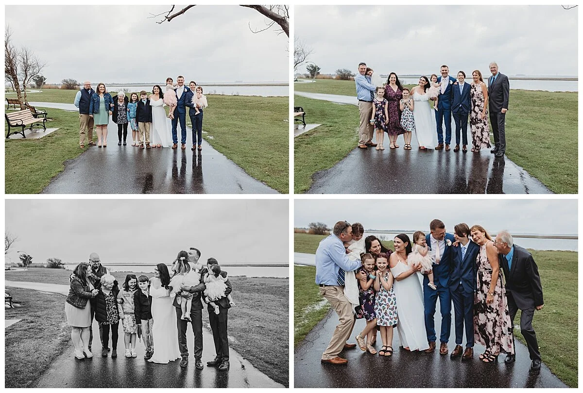 family portraits after a Wedding Vow Ceremony in a park