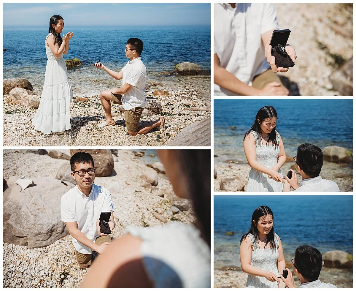 secret engagement photo session on the beach