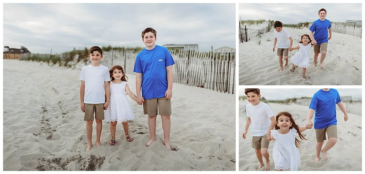 cousins photo session on the beach at sunset