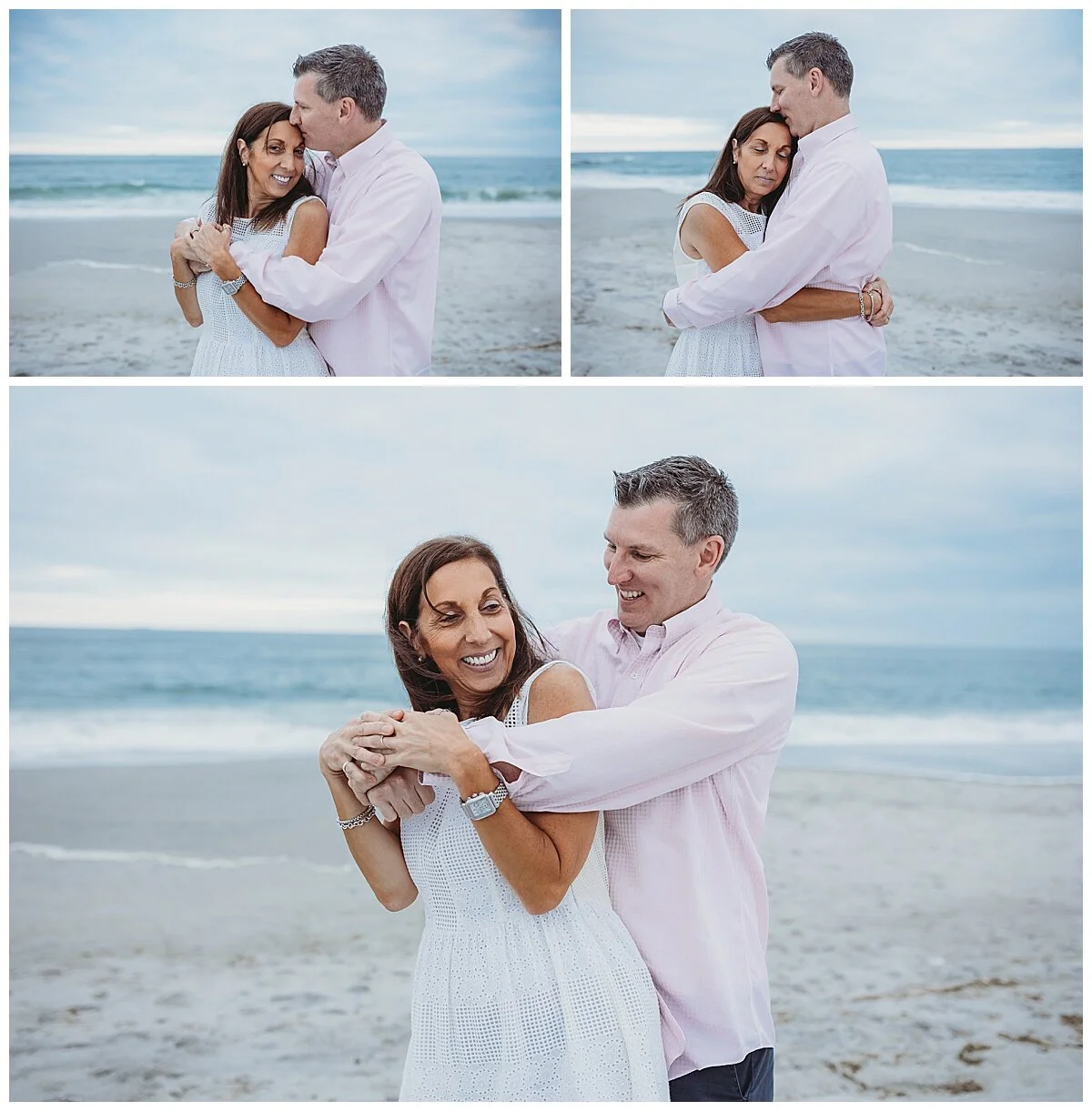 couple embraced and laughing during multigenerational photo session