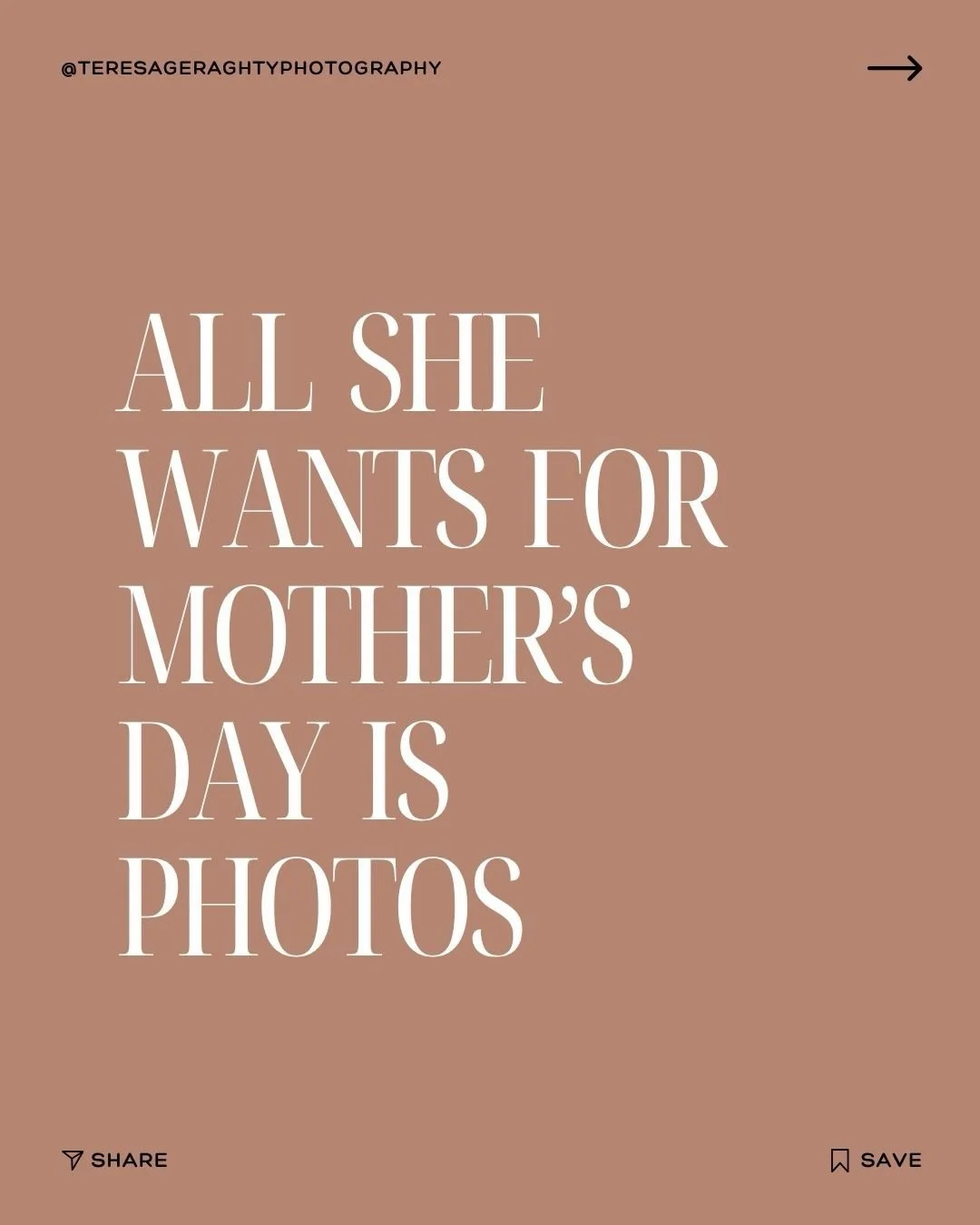 All she wants for Mother&rsquo;s Day is to be in the photos and not behind the camera.  She is the heart to the family and the most present person in your child&rsquo;s life, yet she is rarely seen in photos with them. Give her the gift of a photo se
