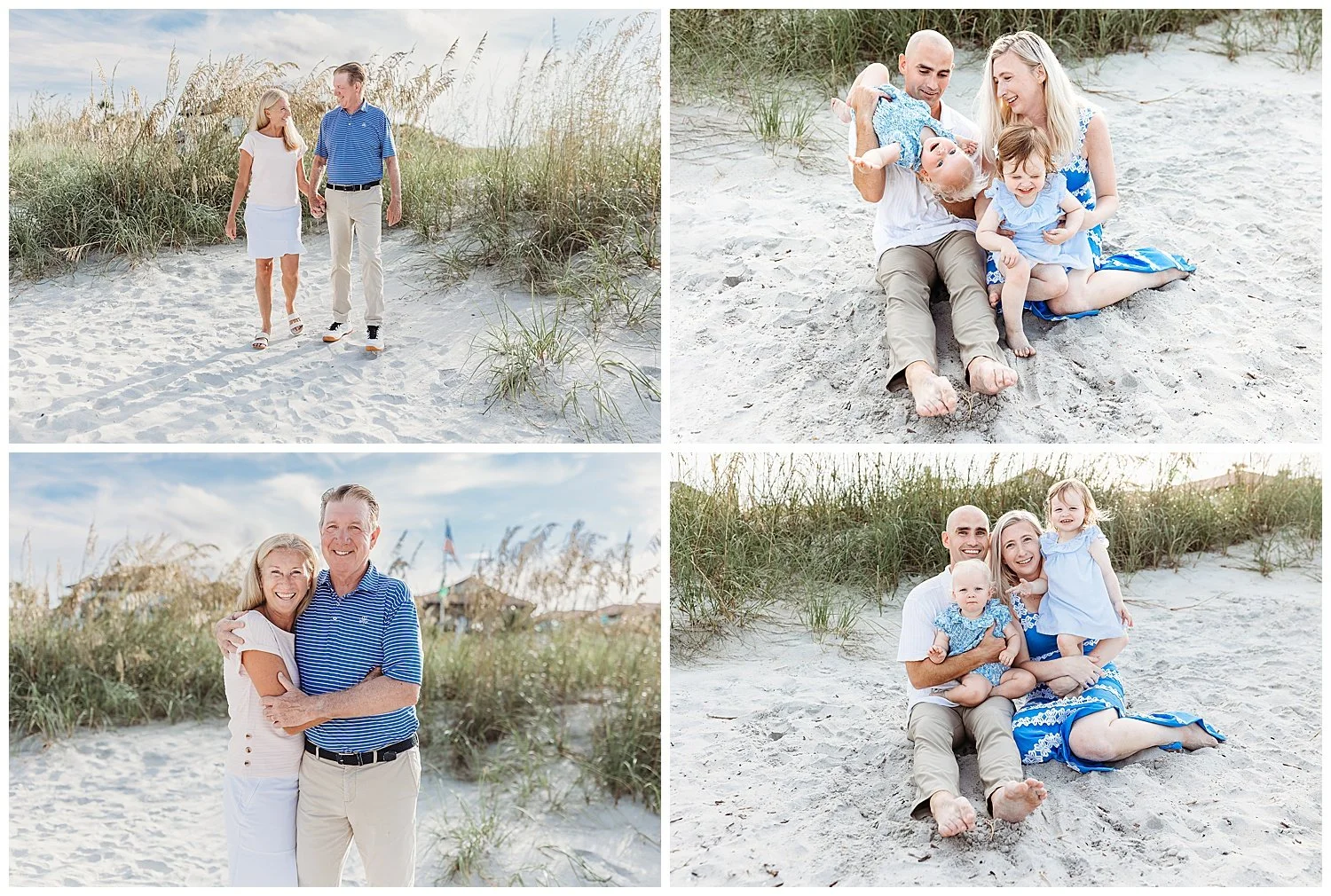 Family with young children photographed near the dunes at Sawgrass Beach Club
