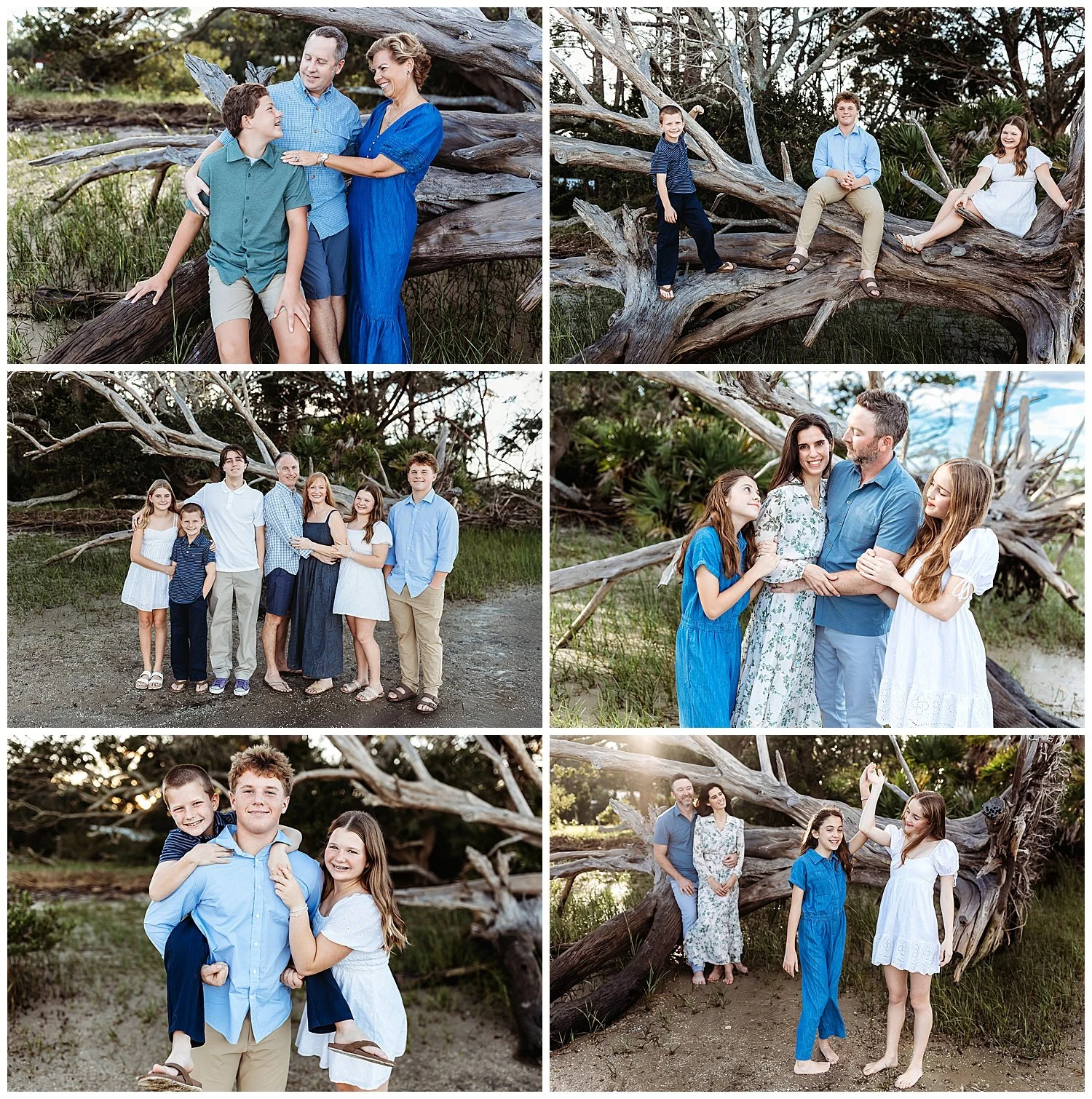 family on the intracoastal for family photos during fall mini session