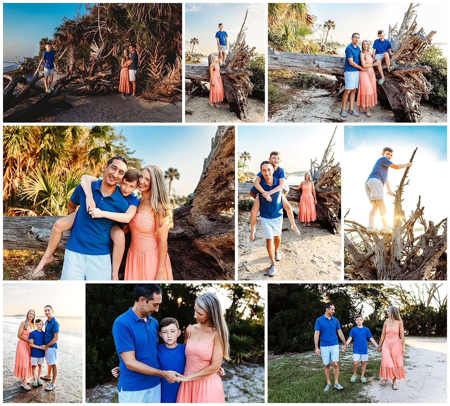 family on the intracoastal at sunrise for morning fall mini sessions