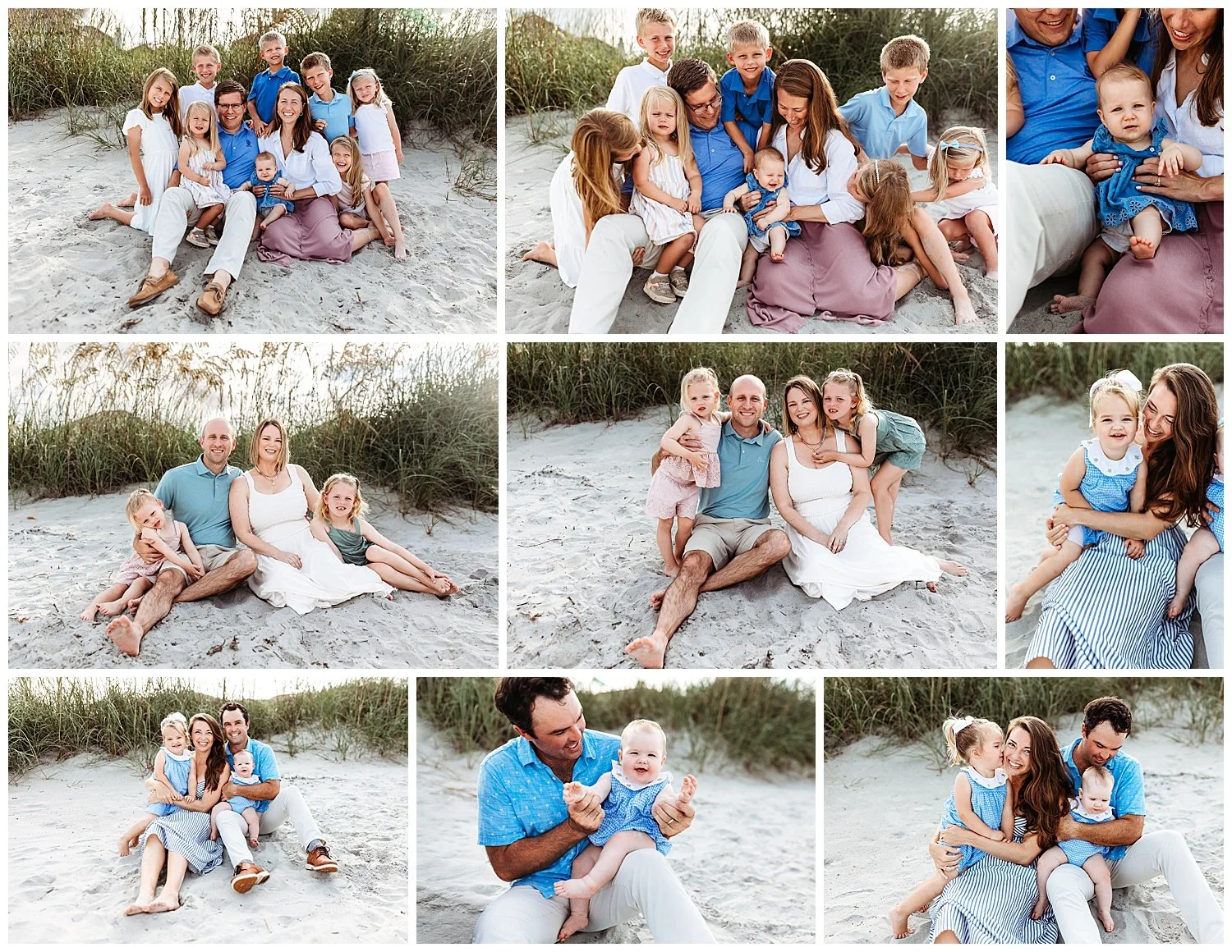 Parents with their young children during a relaxed family photo session in Ponte Vedra Beach