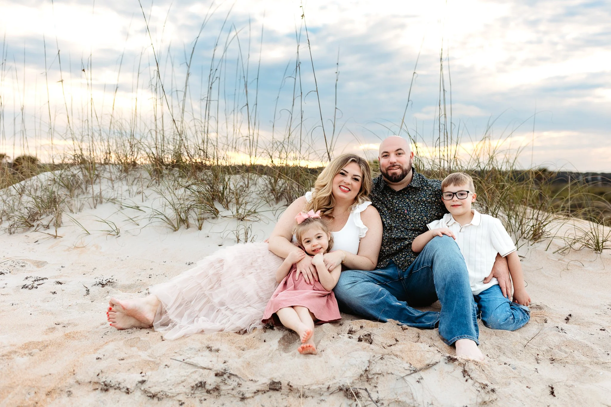 A relaxed family beach session near Washington Oaks Gardens State Park in St. Augustine, Florida.