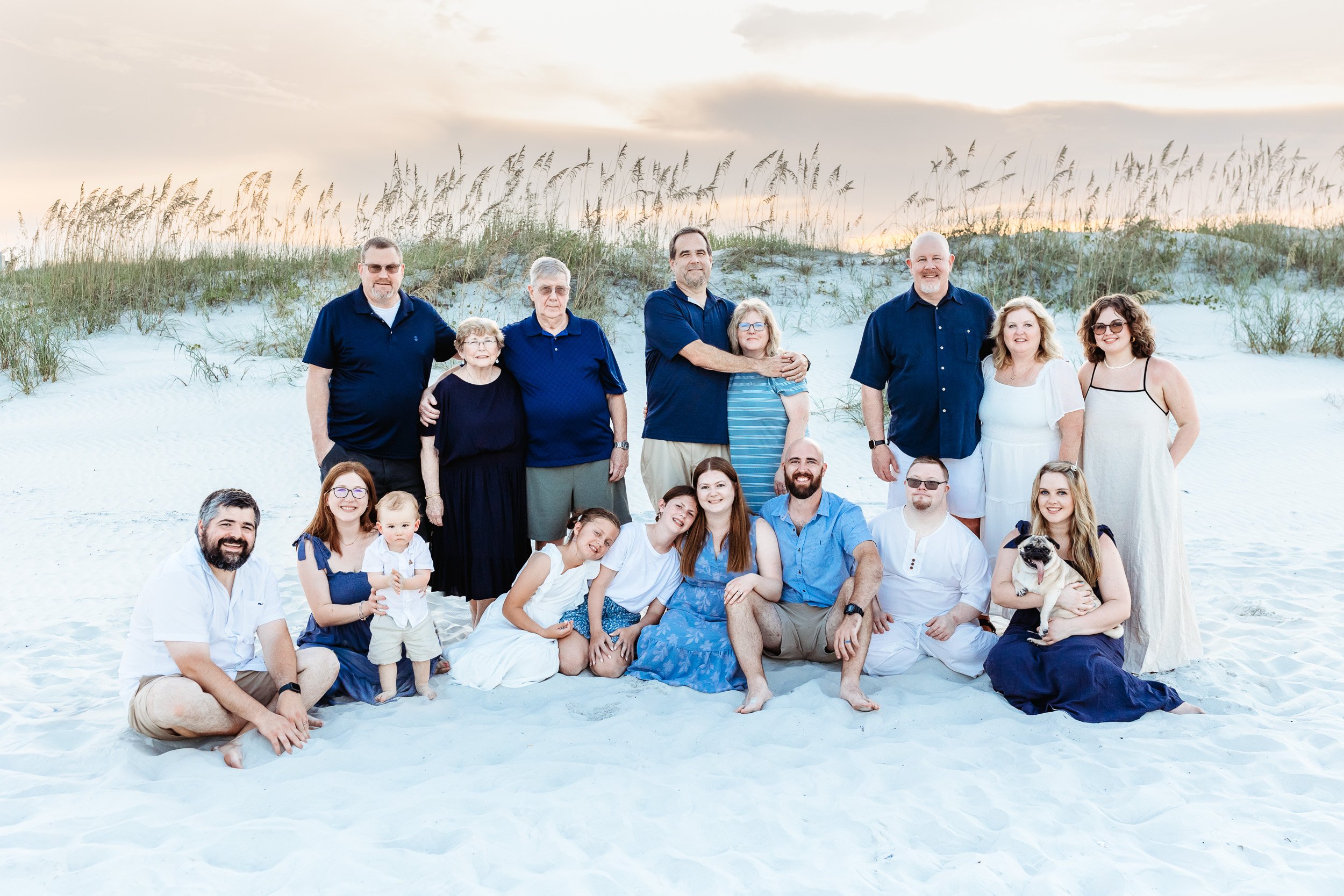 An extended family vacation session at Butler Beach near St. Augustine, Florida.
