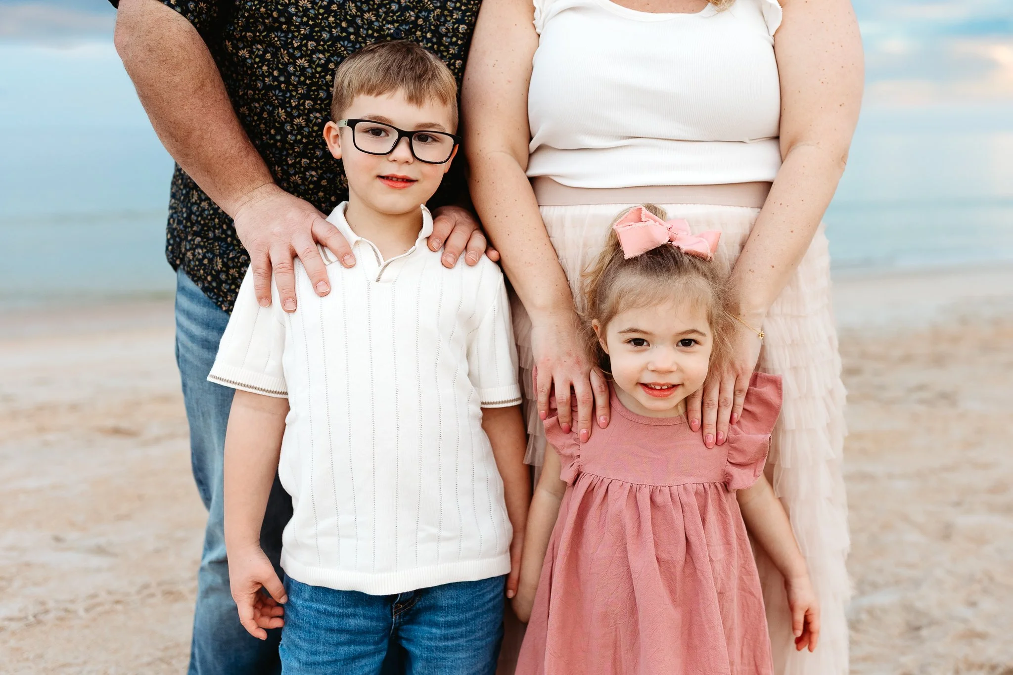 Relaxed lifestyle family photos along the shoreline in St. Augustine.