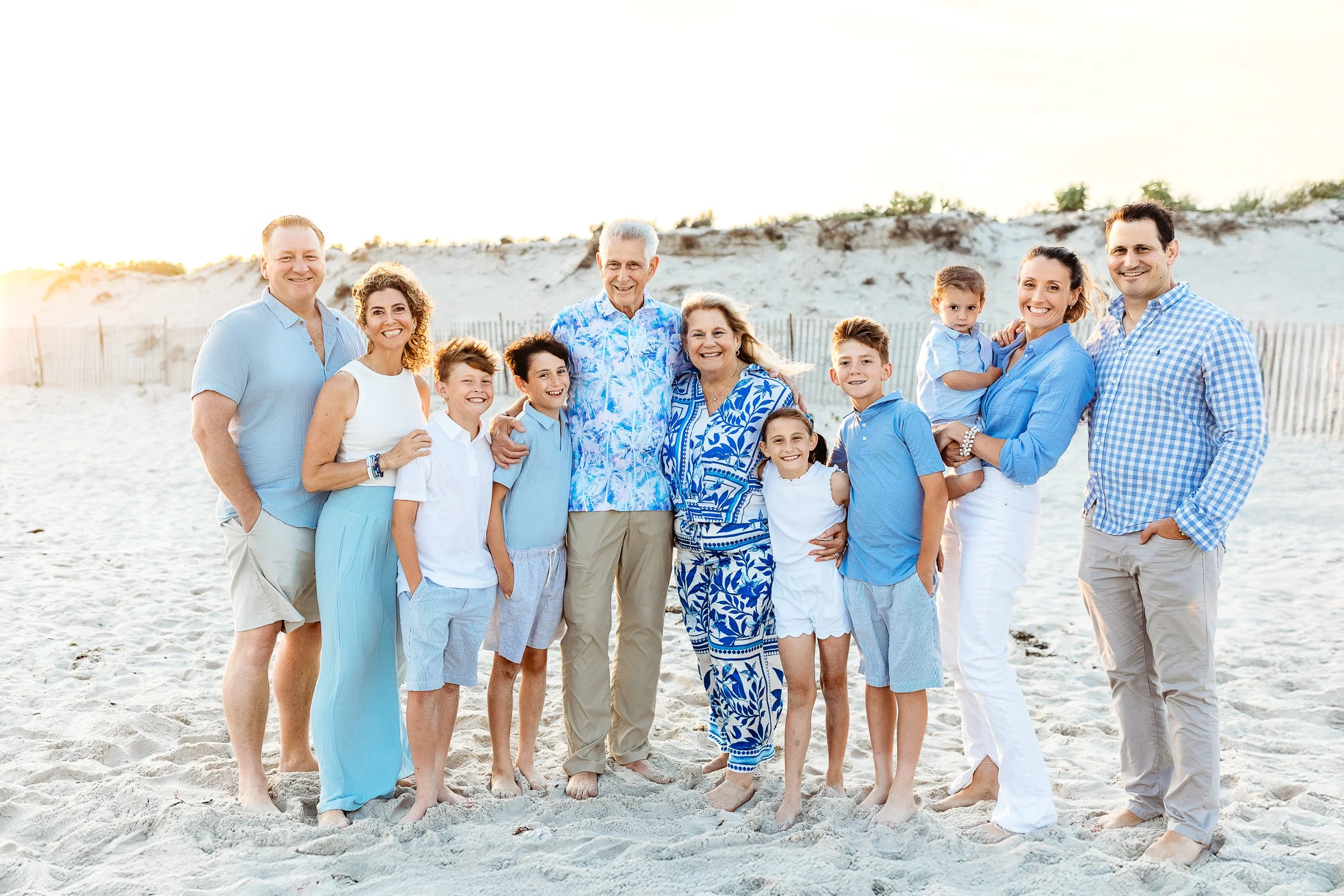 Group family portrait on the beach in St Augustine 