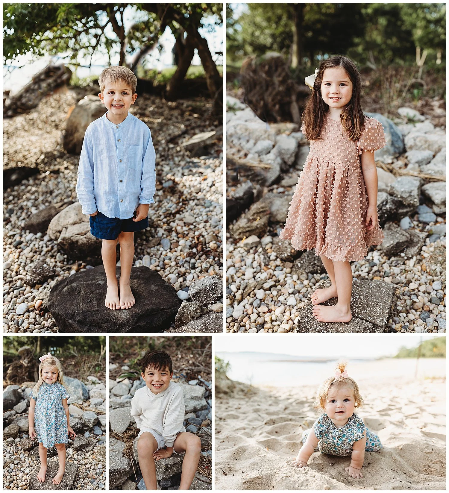 individual portraits of children during an extended family session for Fall
