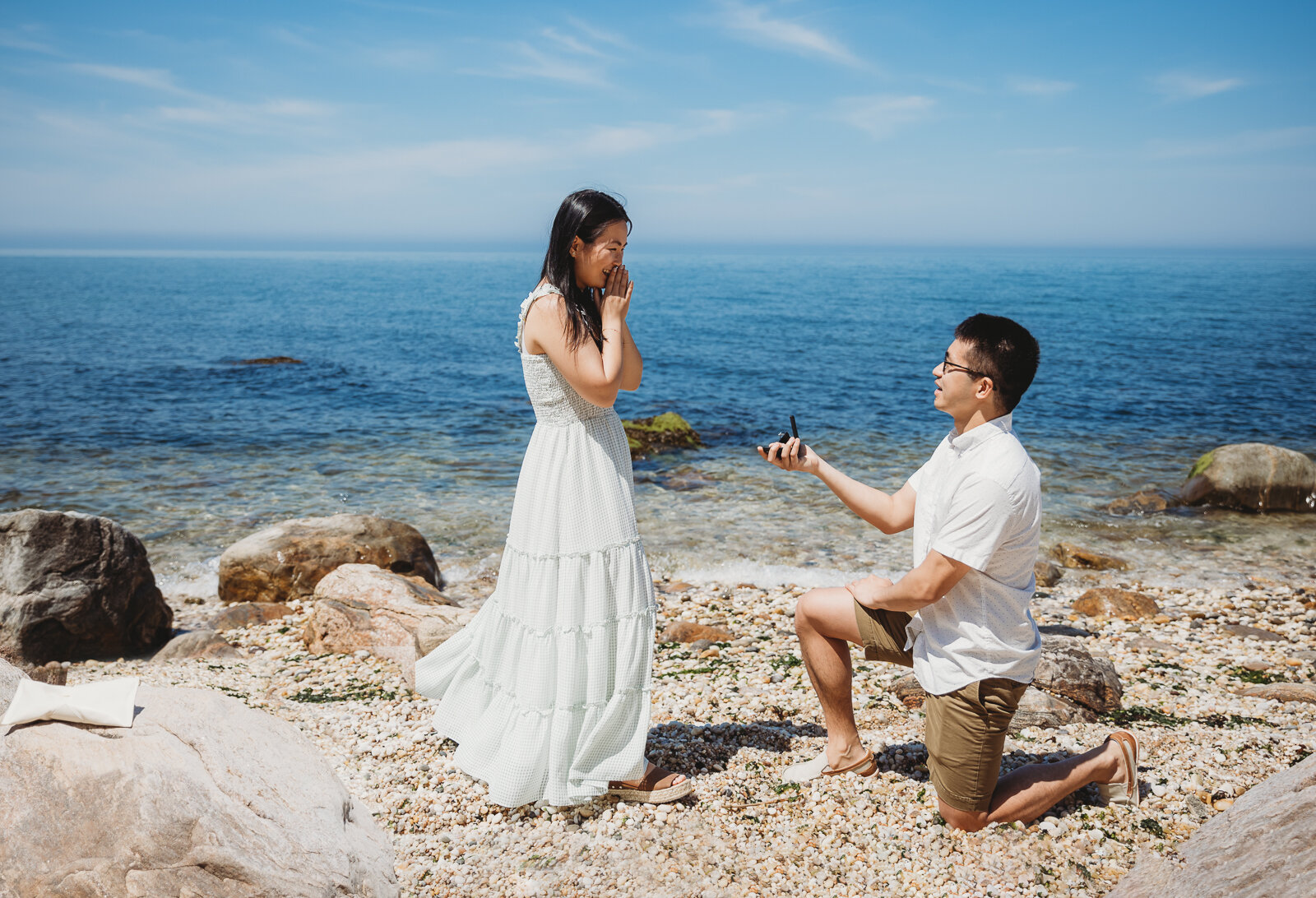 proposal on a beach in greenport