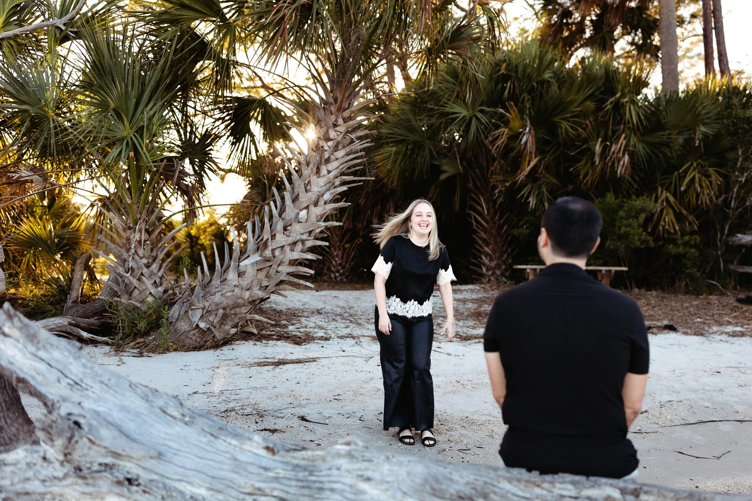 just engaged couple portrait near St. Augustine waterfront
