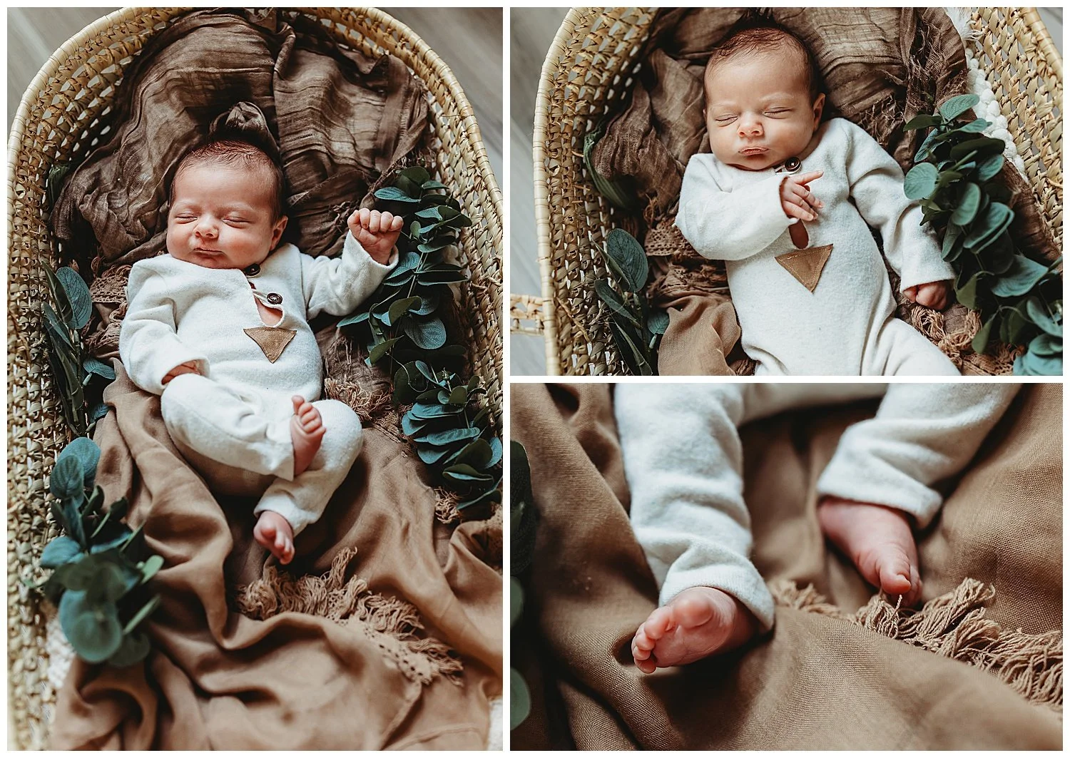 Toddler peeking into bassinet during Jacksonville lifestyle newborn session