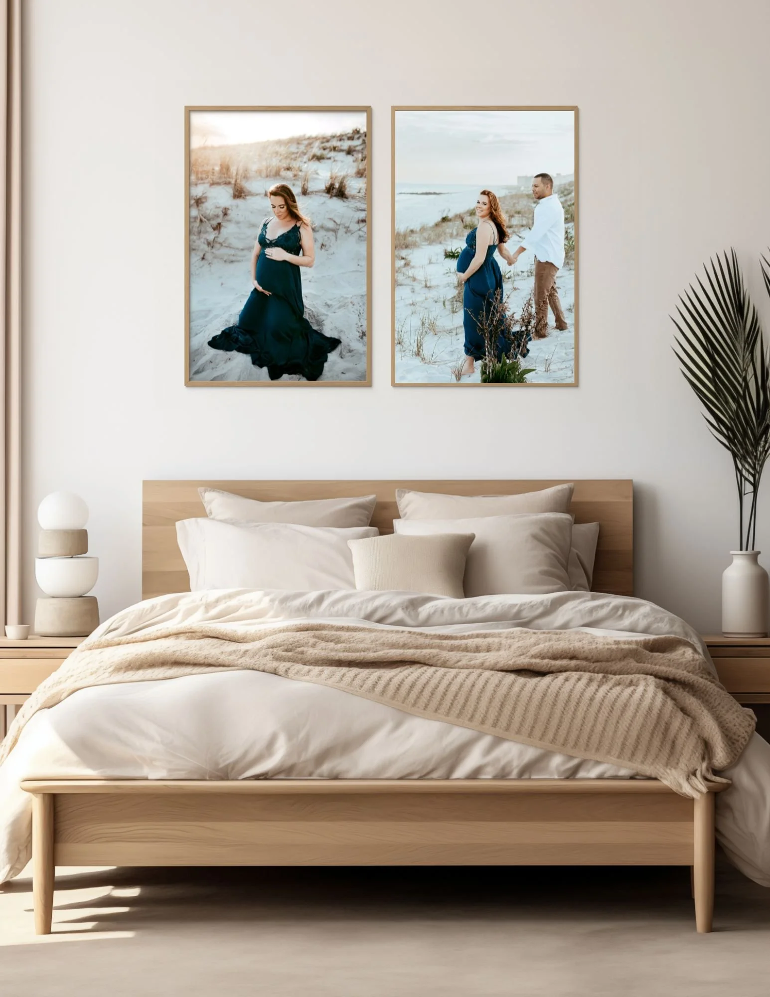 photo of a framed collage photo wall with images taken by Jacksonville photographer on a wall