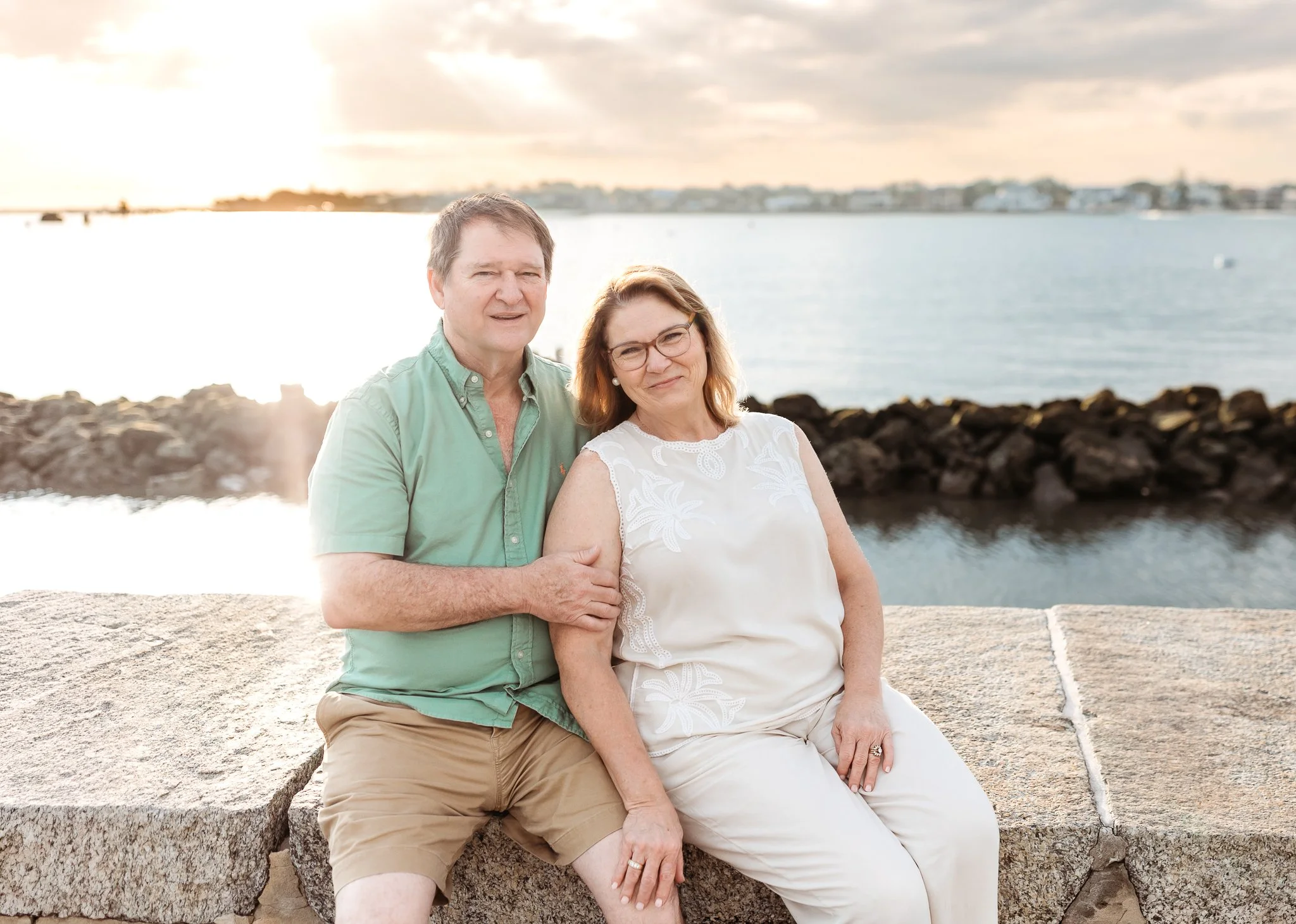grandparents portrait at sunrise for large group pictures