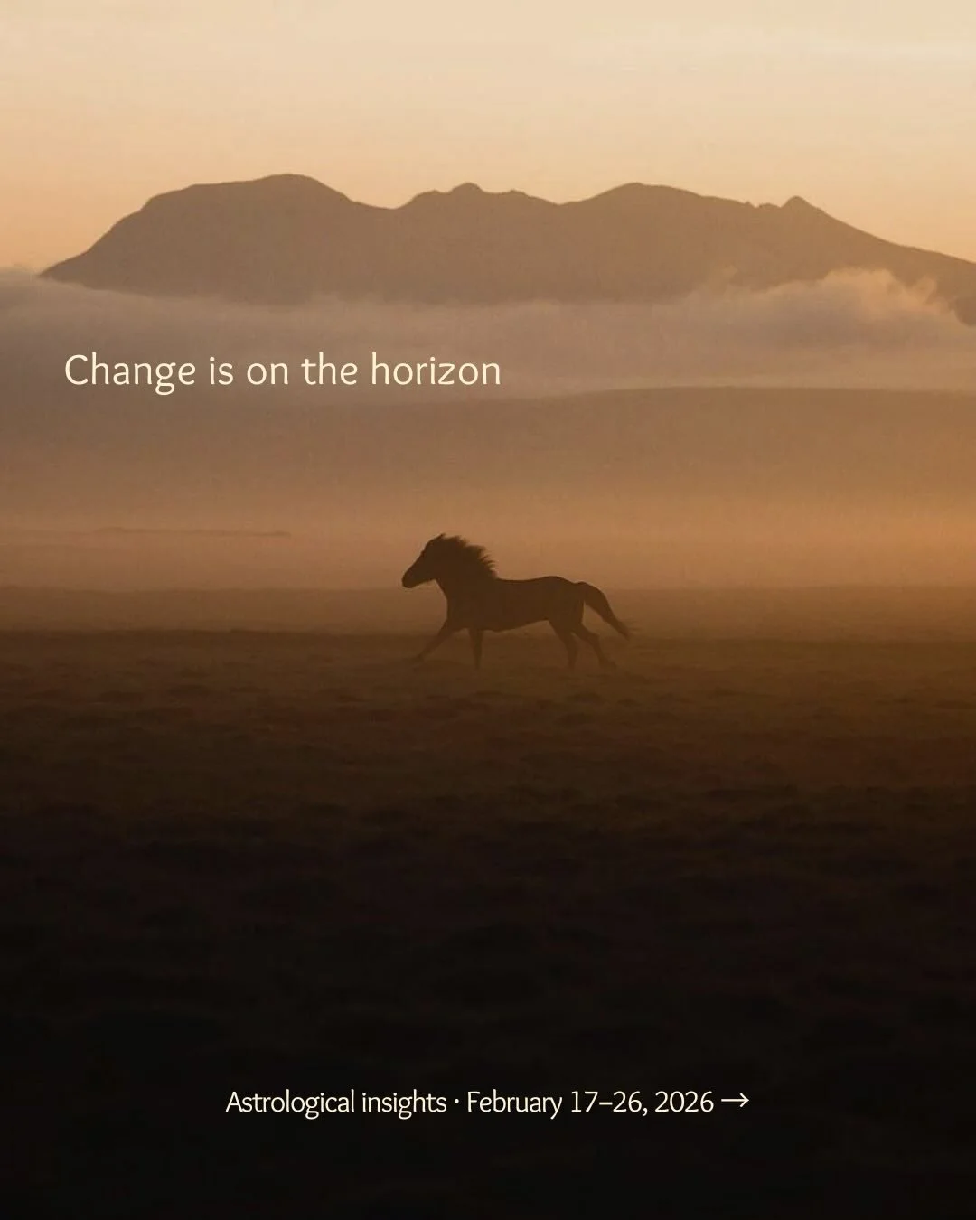 Change is on the horizon 🌅
 This week is one of the most astrologically powerful weeks in years. Venus rising, a Solar Eclipse New Moon in Aquarius, Year of the Fire Horse, Saturn conjunct Neptune &mdash; and so much more.  The message? The last she