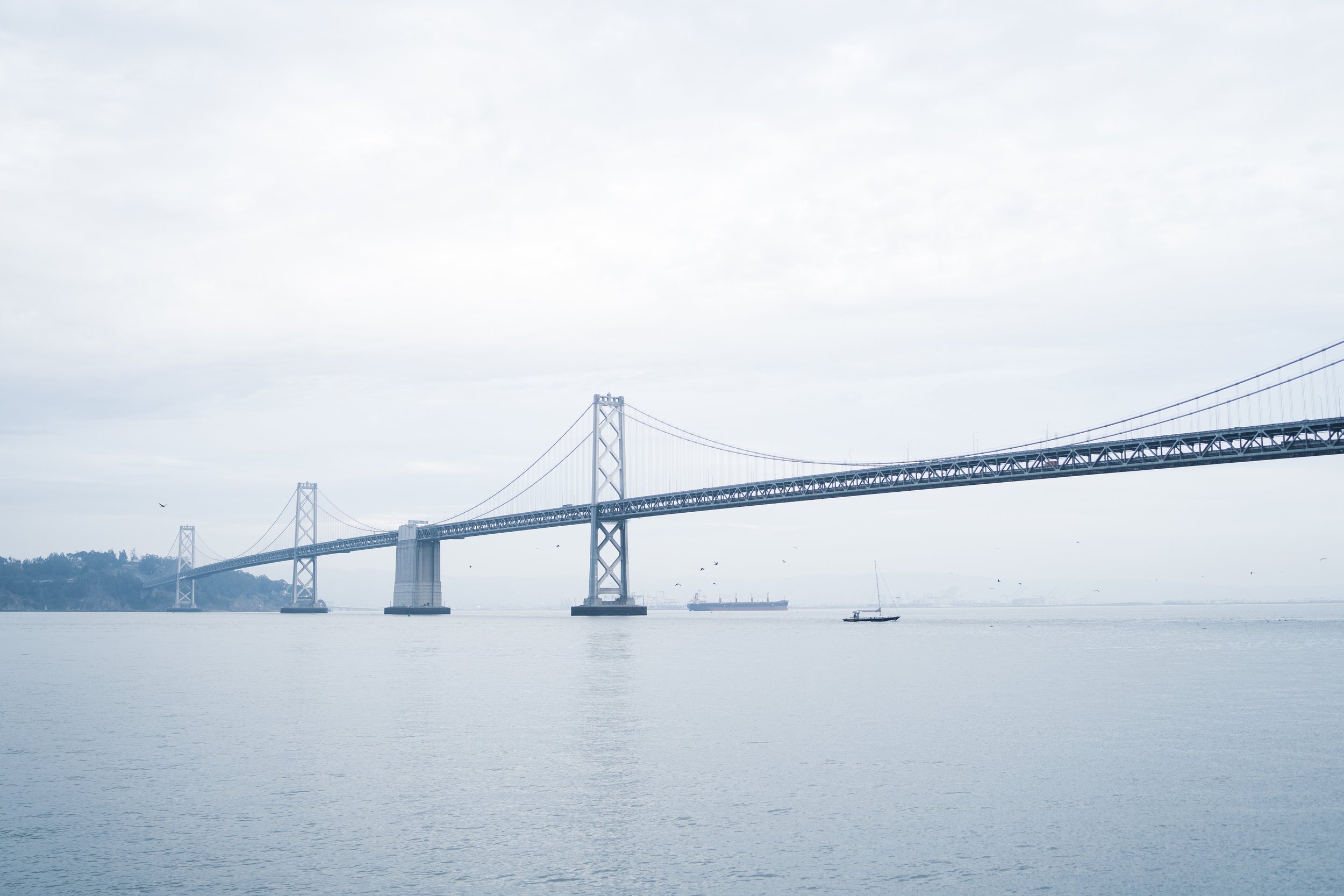 Bay Bridge Under Gray Skies