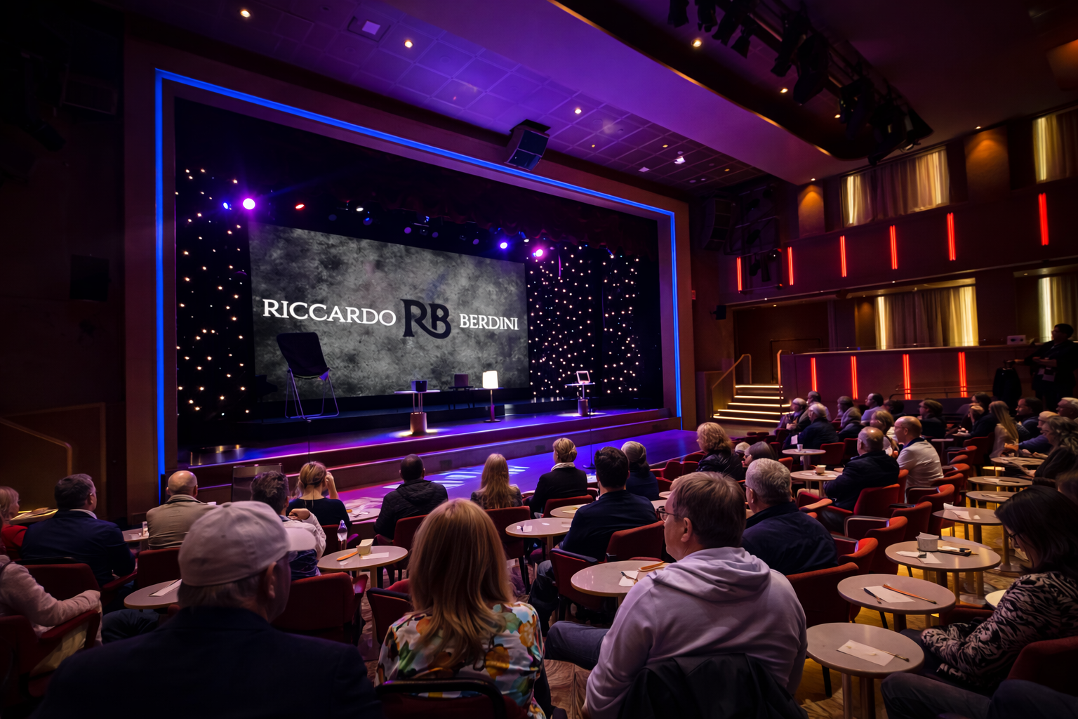 Riccardo Berdini performs a mentalism and magic stage show in a resort in Cancun, Mexico