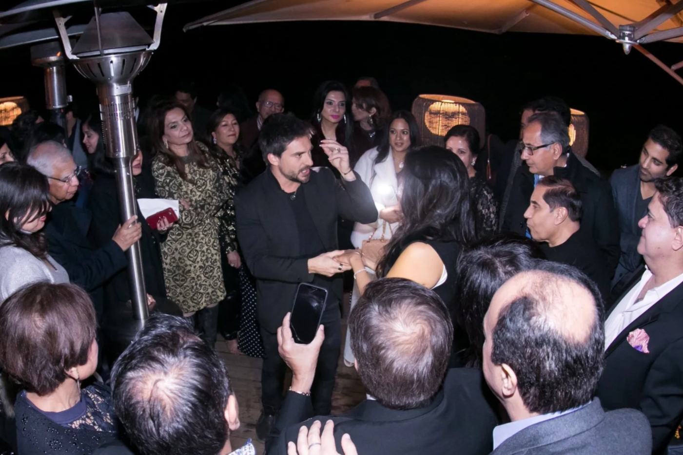 Riccardo Berdini performing a magic and mentalism show for a private event at Nobu in Malibu, Los Angeles, California