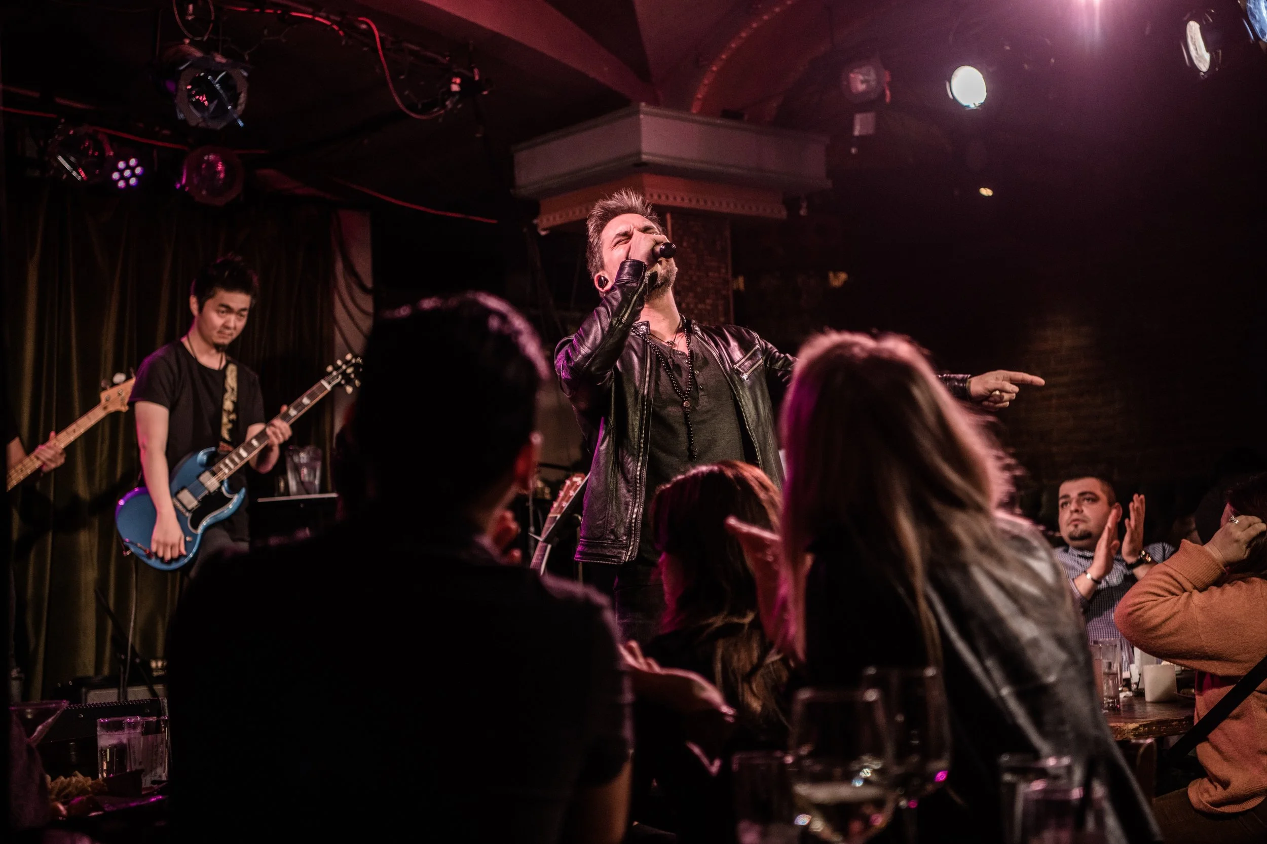 Riccardo Berdini performing a Magic and Music show at the Vibrato, in Bel Air,  Los Angeles, California