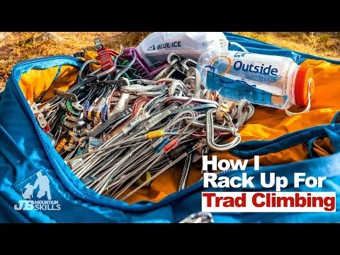 How I rack up for Trad Climbing! Featuring the Blue Ice Addax. (Copy)