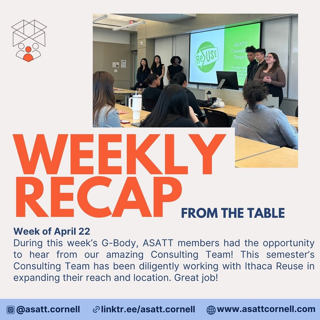 Weekly recap highlighting our amazing Consulting Team!