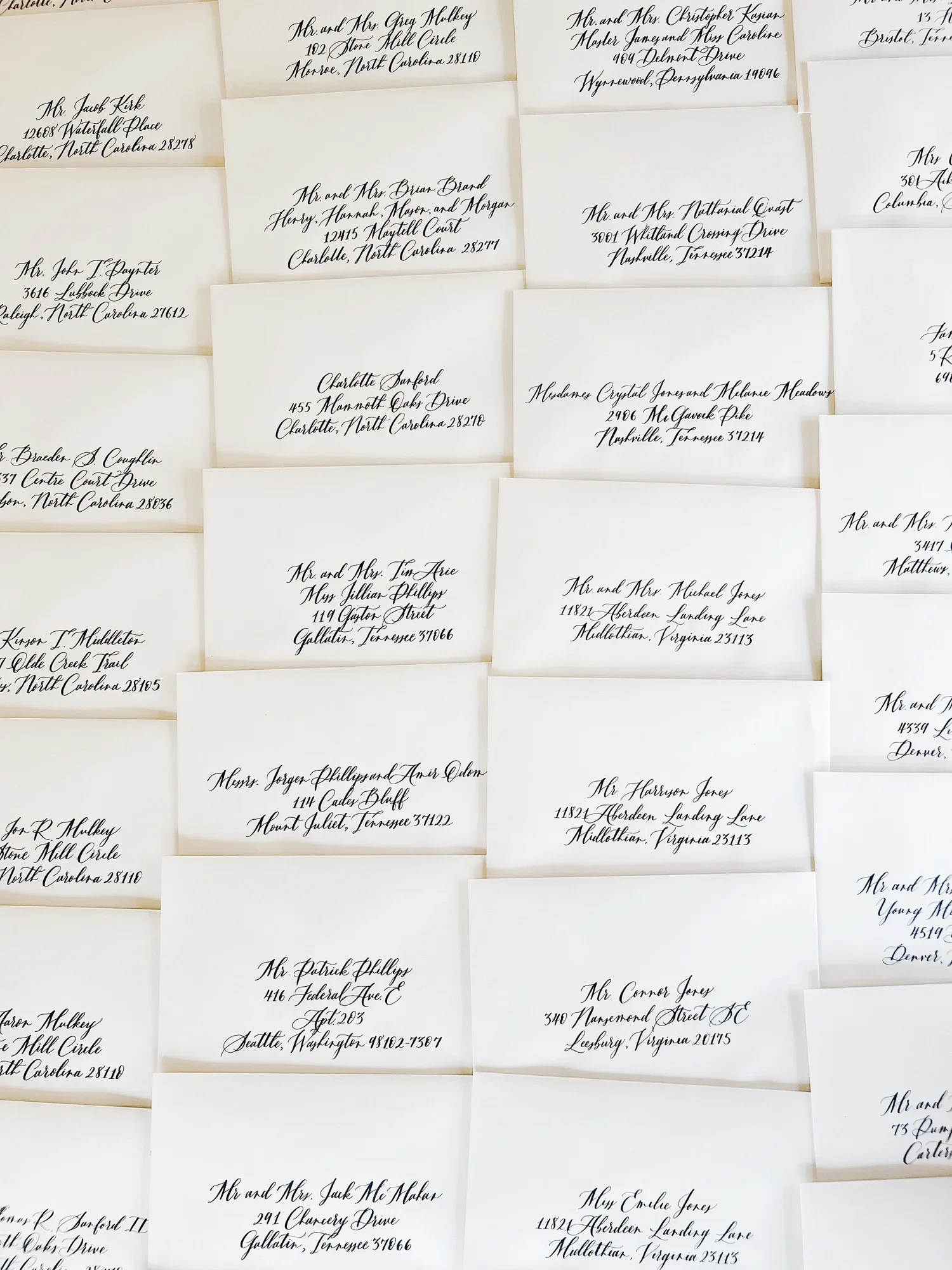 wedding and event envelope calligraphy