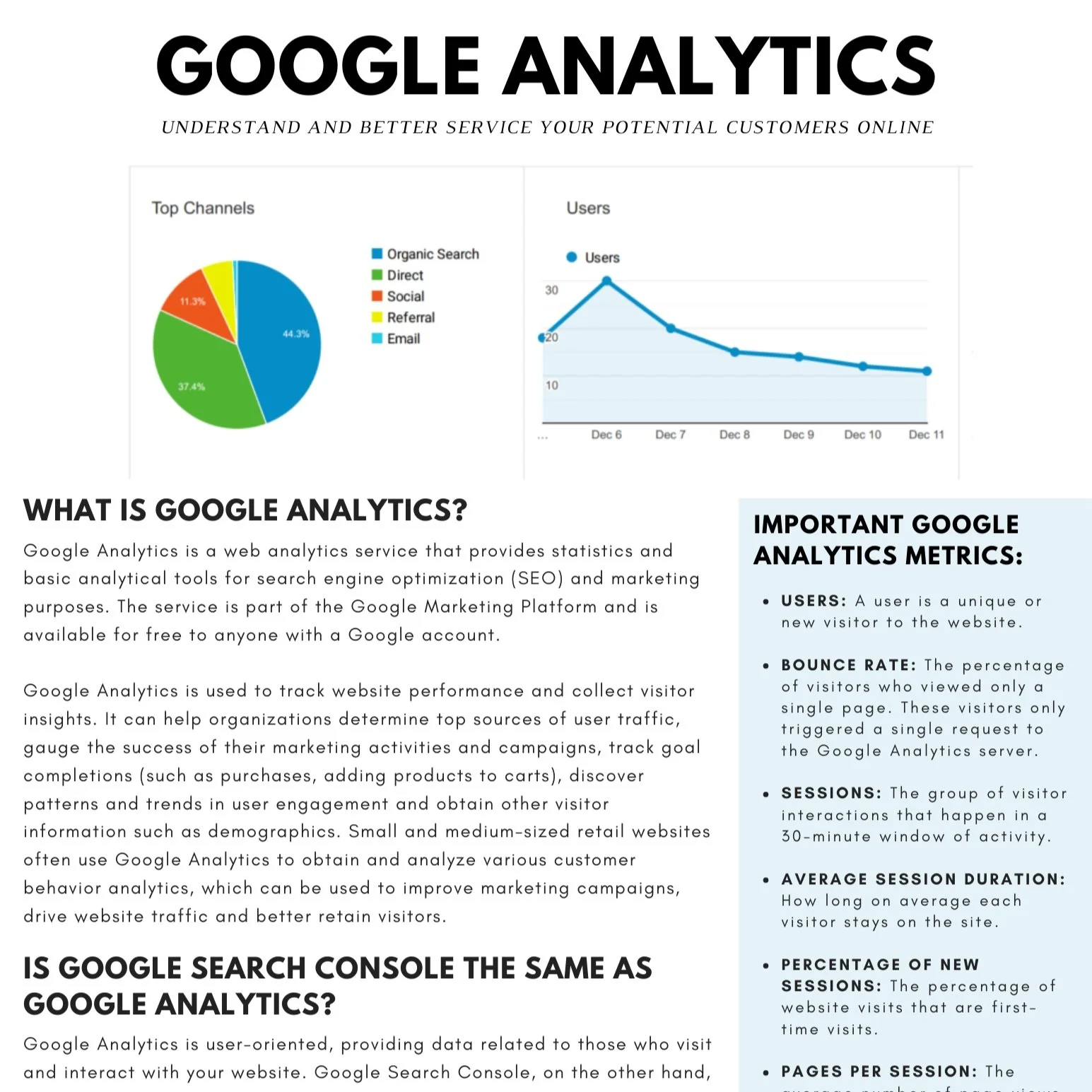 SEO Mentorship Program Google Analytics One Sheeter