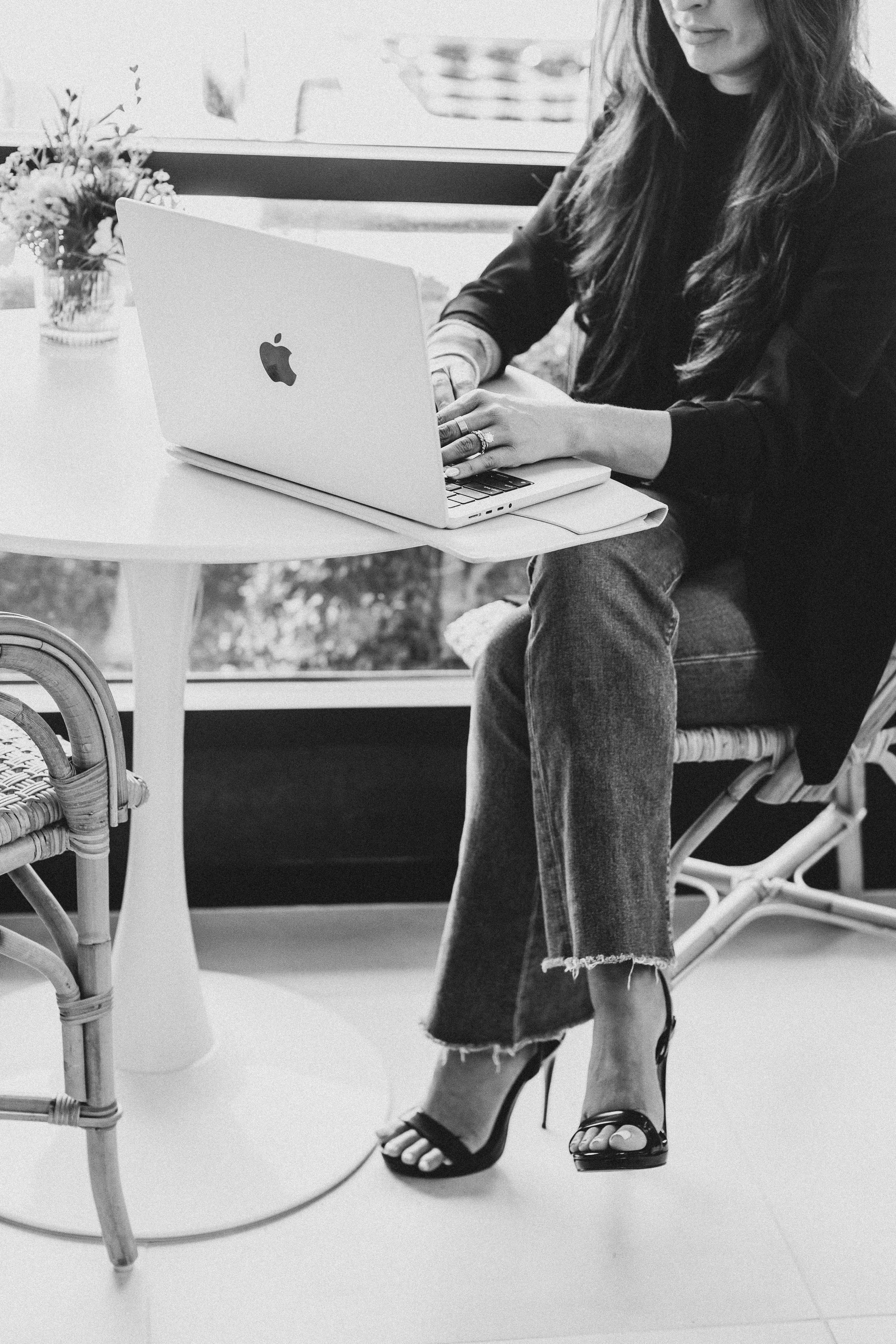 responding to calligraphy client emails in a coffee shop