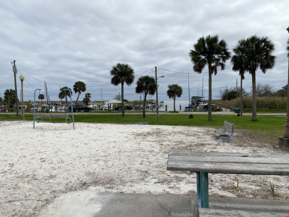 A nice sandy park with a view toward Apalachicola Bay, personal photo, 2/12/21