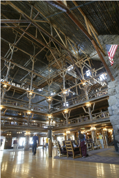 “Old Faithful Inn interior wide-angle view, Yellowstone National Park, USA”. August 29, 2007