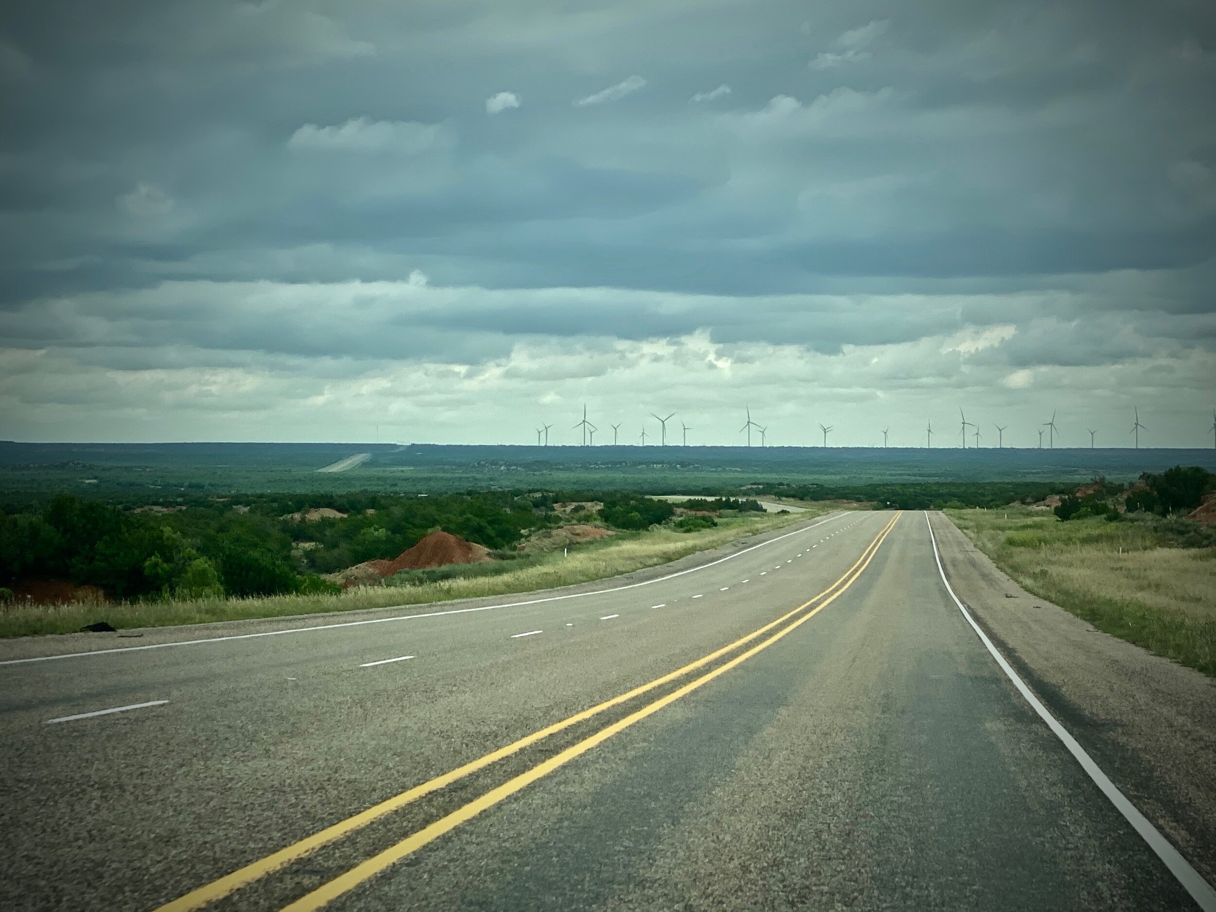 A gray but pretty day driving through Texas and Oklahoma, 5/23/21